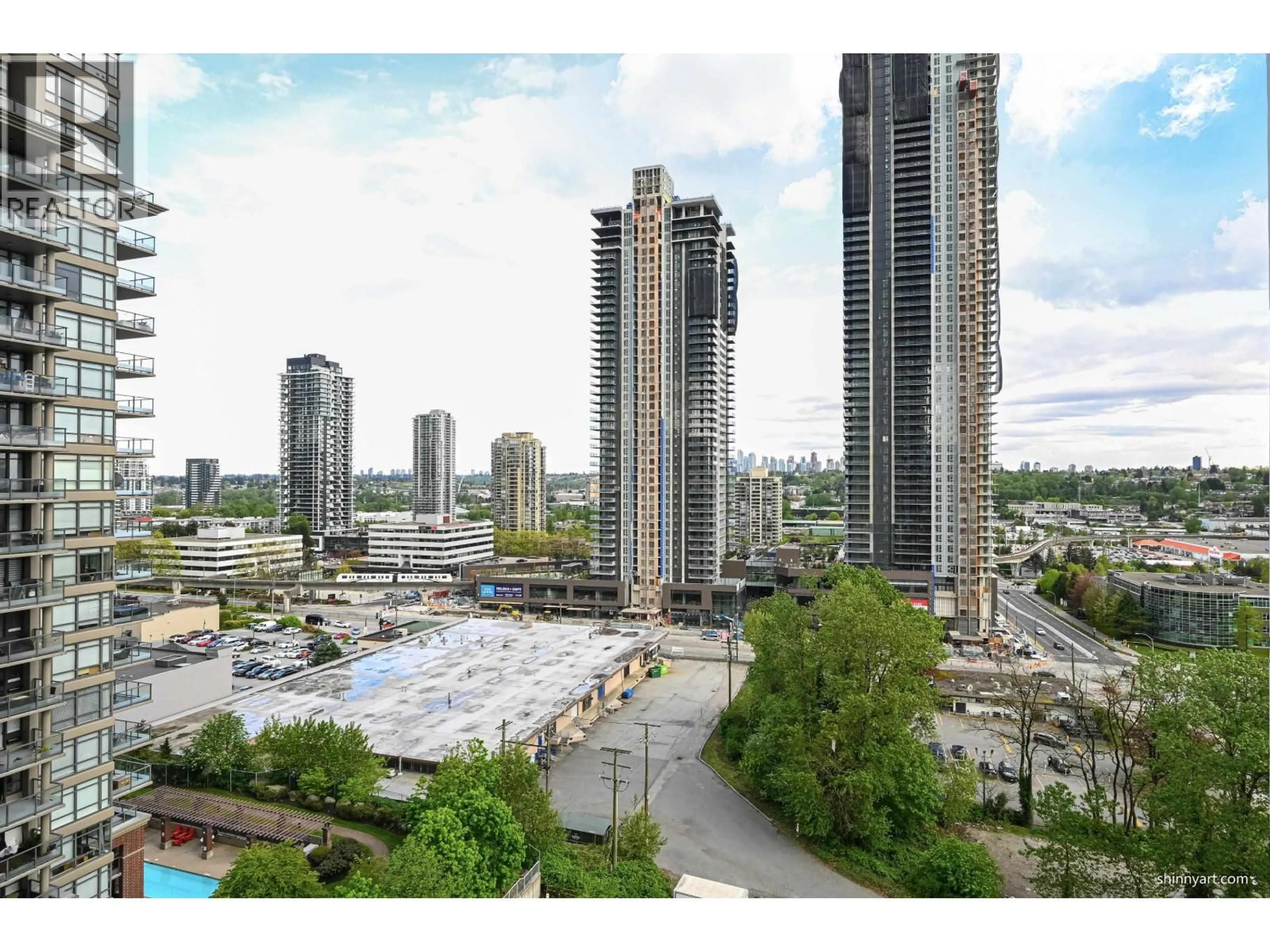 A pic from outside/outdoor area/front of a property/back of a property/a pic from drone, city buildings view from balcony for 1303 - 1888 GILMORE AVENUE, Burnaby British Columbia V5C0L2