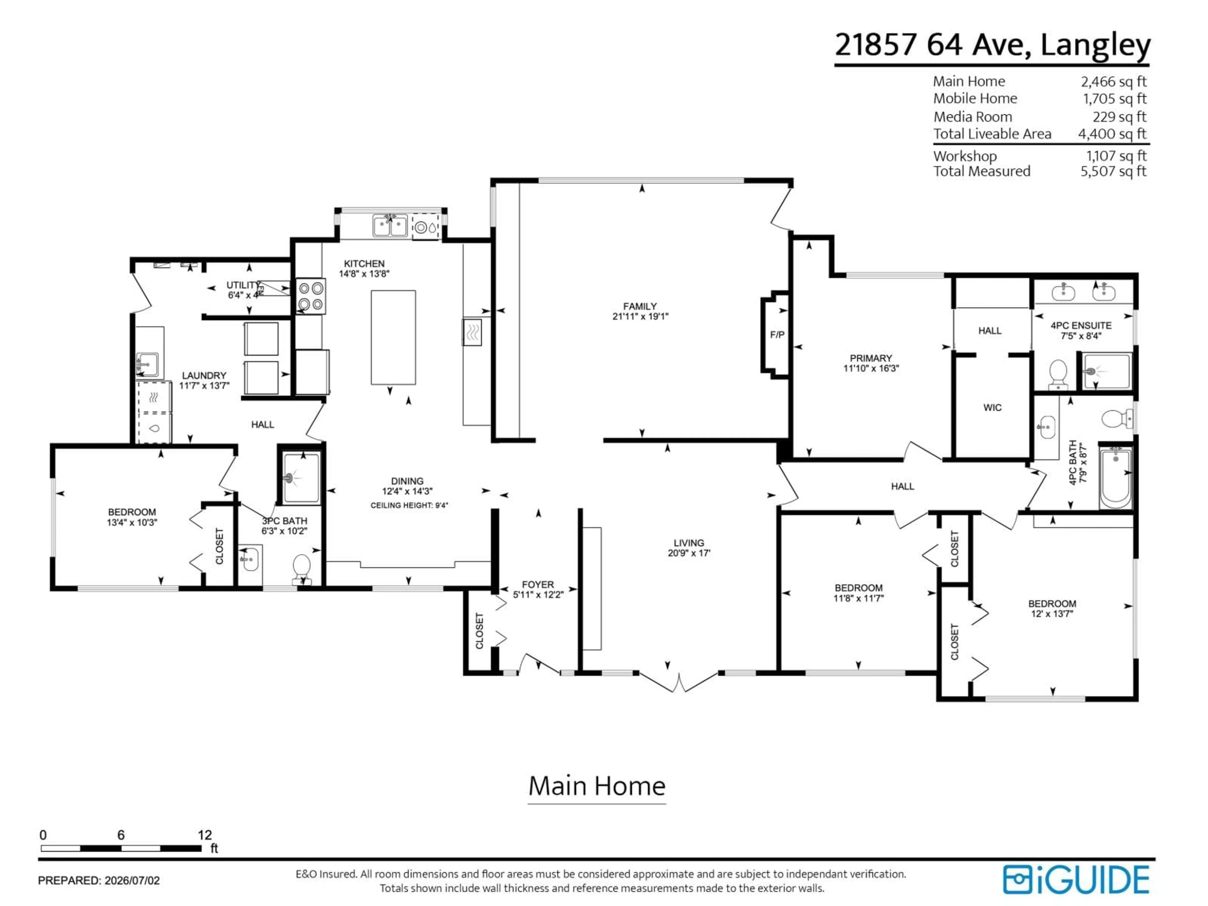 Floor plan for 21857 64 AVENUE, Langley British Columbia V2Y2N7