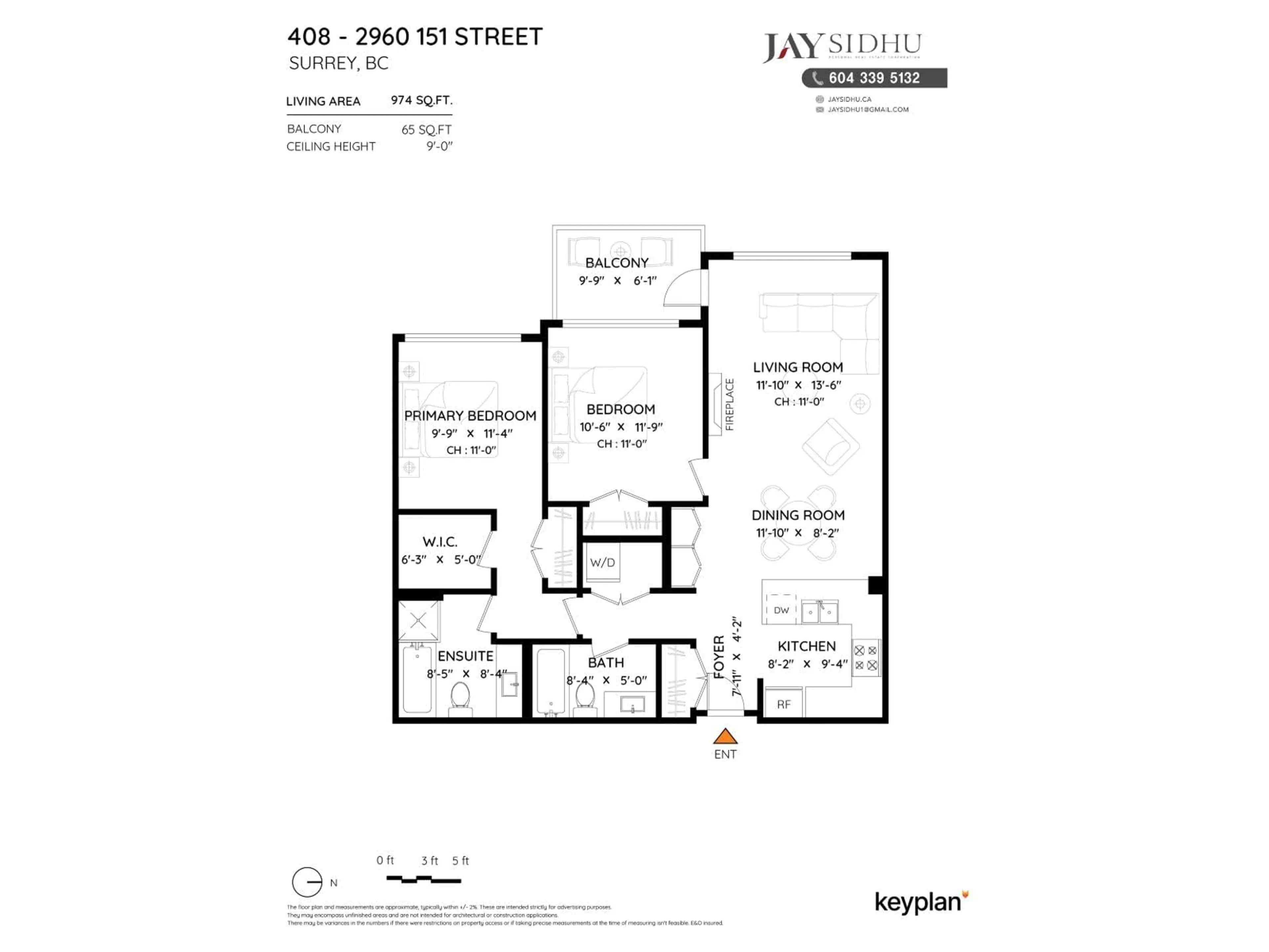 Floor plan for 408 - 2960 151 STREET, Surrey British Columbia V4P0G3