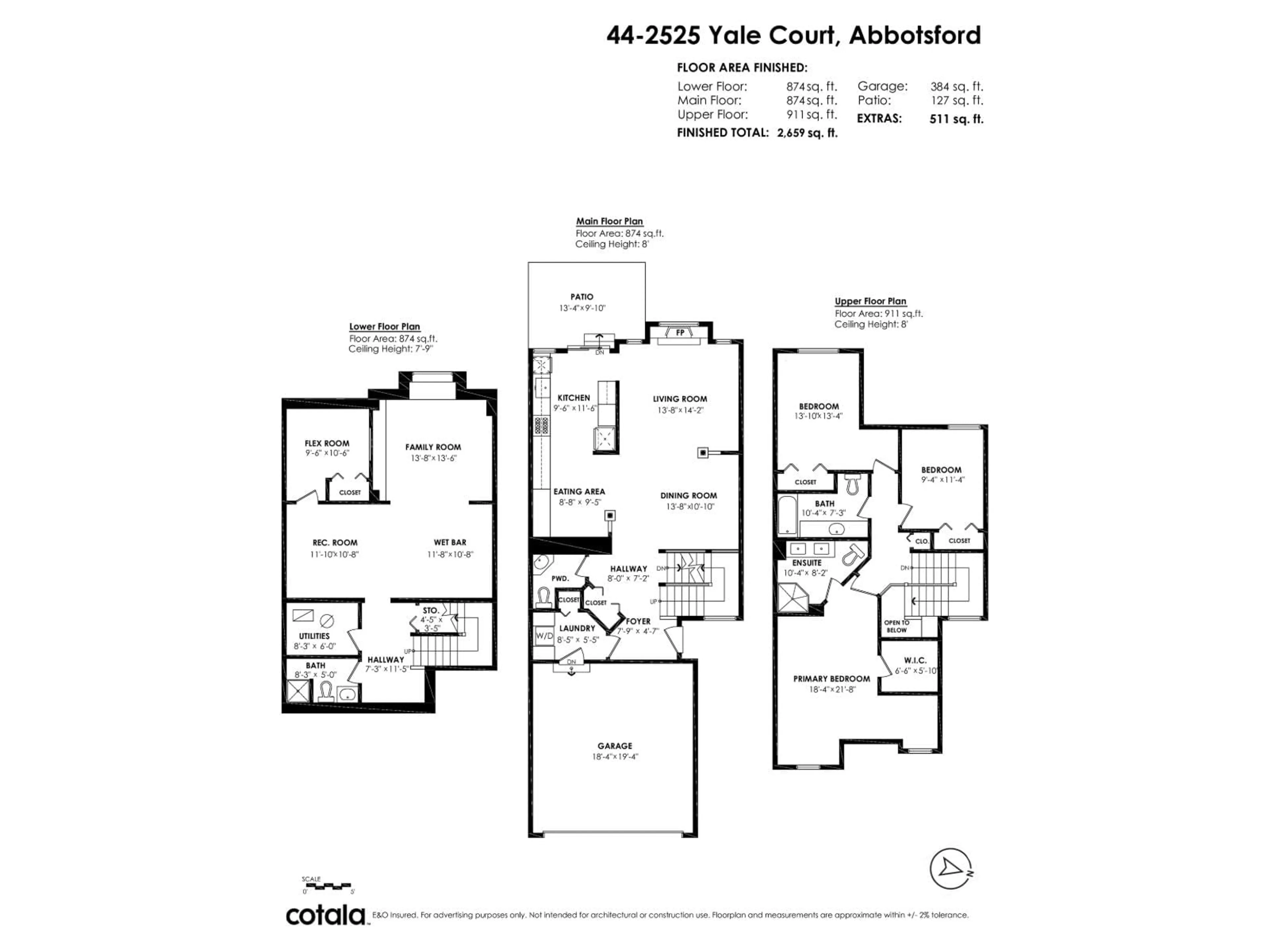 Floor plan for 44 - 2525 YALE COURT, Abbotsford British Columbia V2S8G9