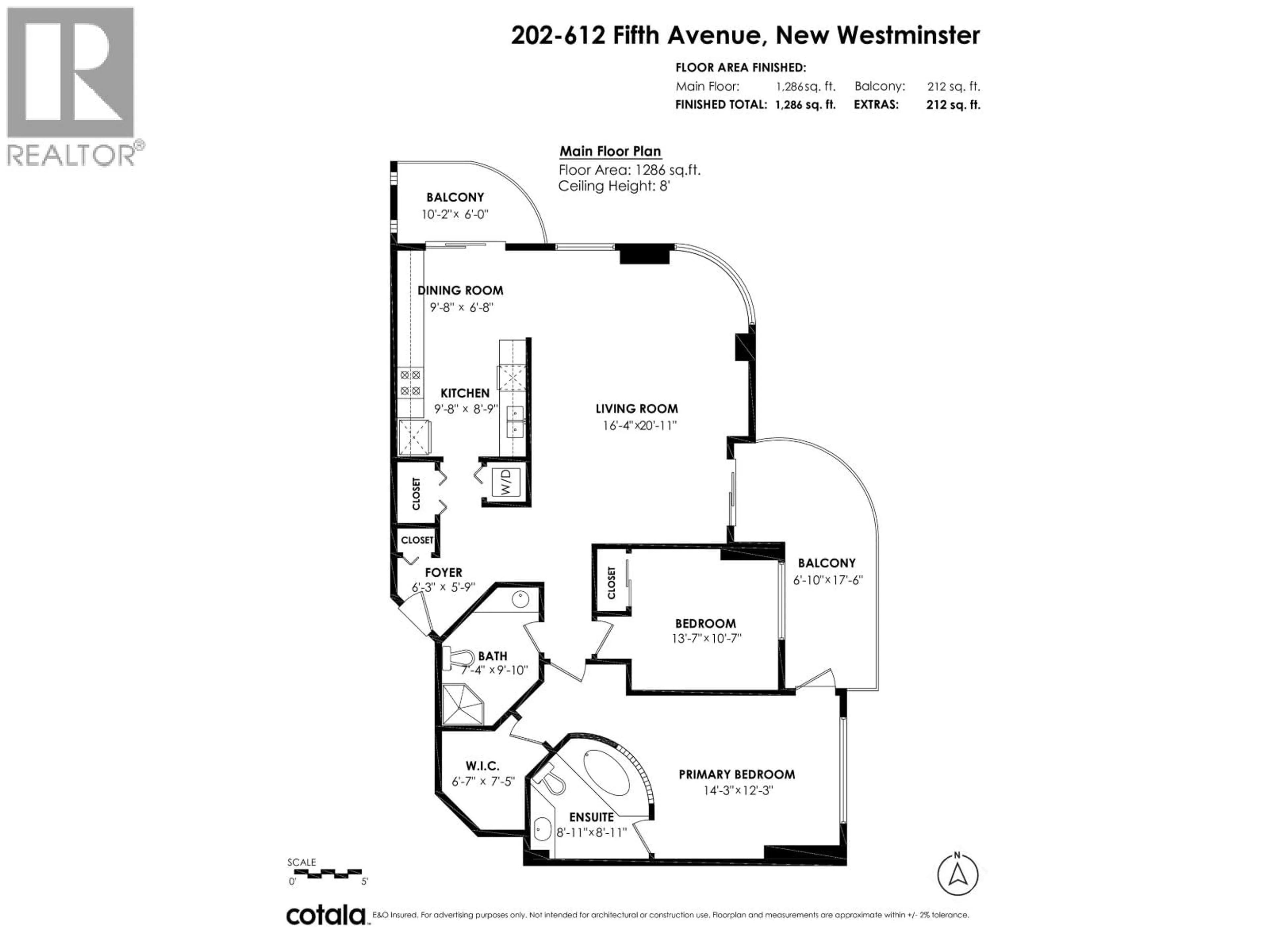 Floor plan for 202 - 612 FIFTH AVENUE, New Westminster British Columbia V3M1X5