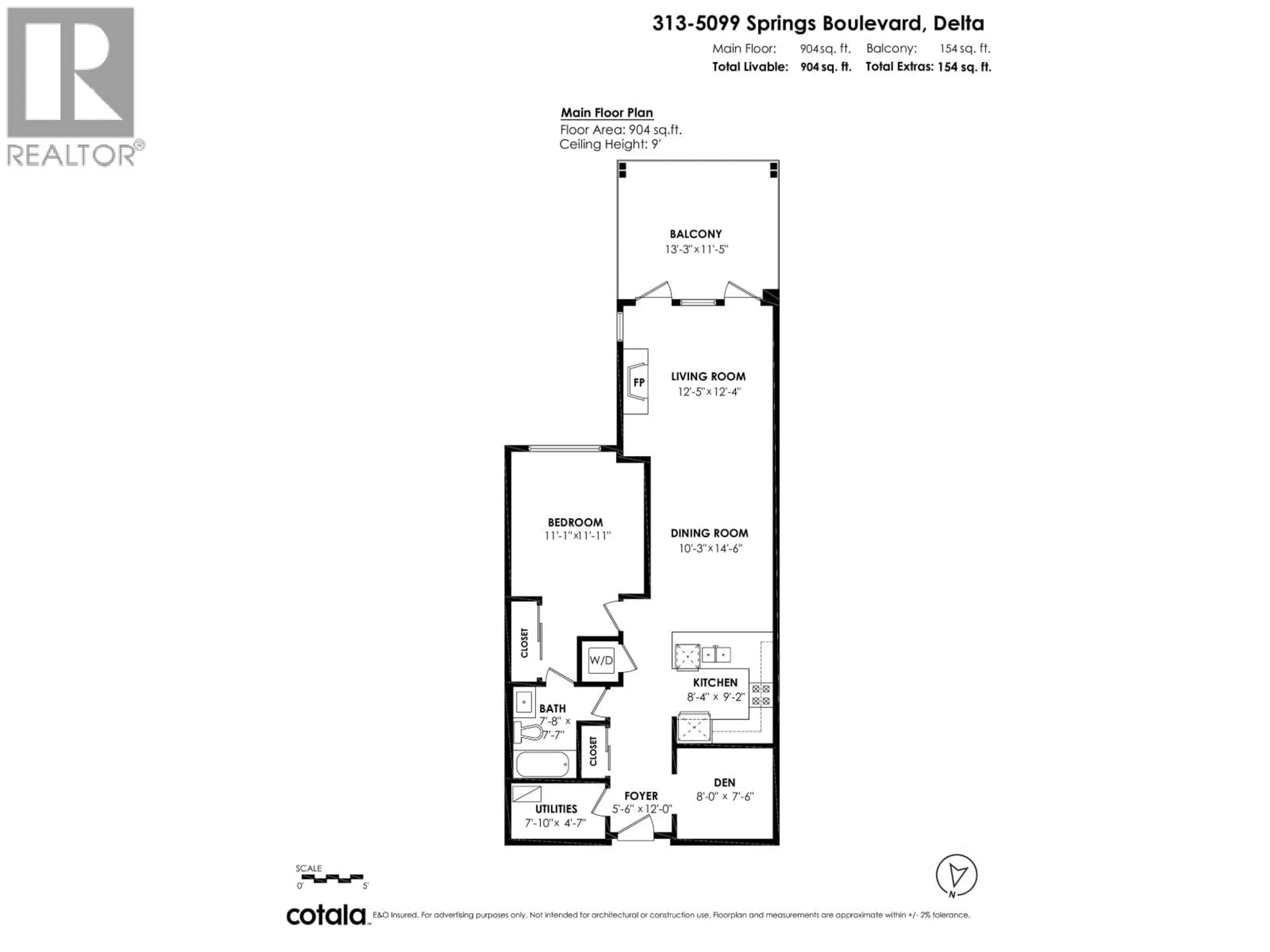 Floor plan for 313 - 5099 SPRINGS BOULEVARD, Tsawwassen British Columbia V4M0A2