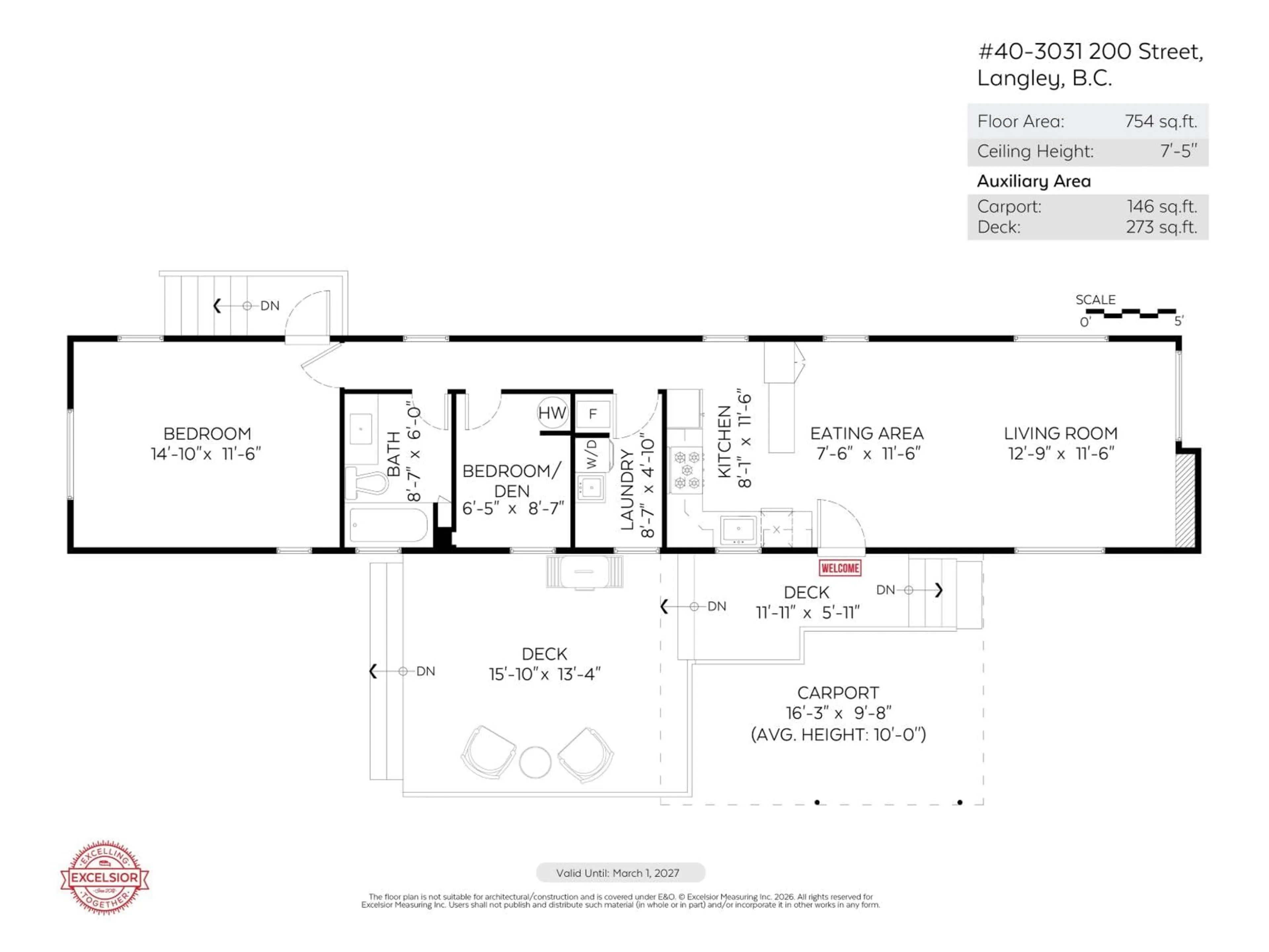 Floor plan for 40 - 3031 200 STREET, Langley British Columbia V2Z1N5