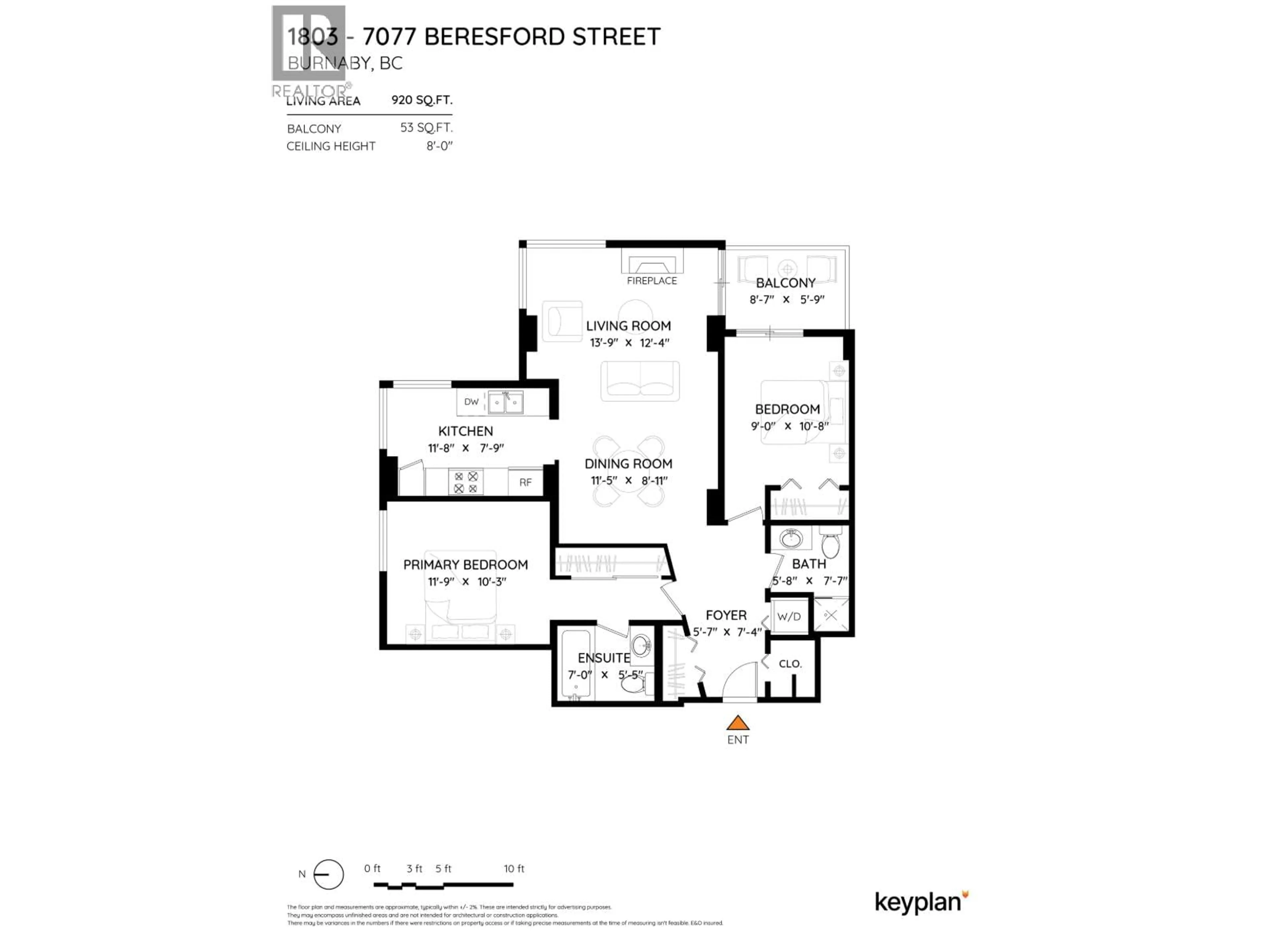Floor plan for 1803 - 7077 BERESFORD STREET, Burnaby British Columbia V5E4J5