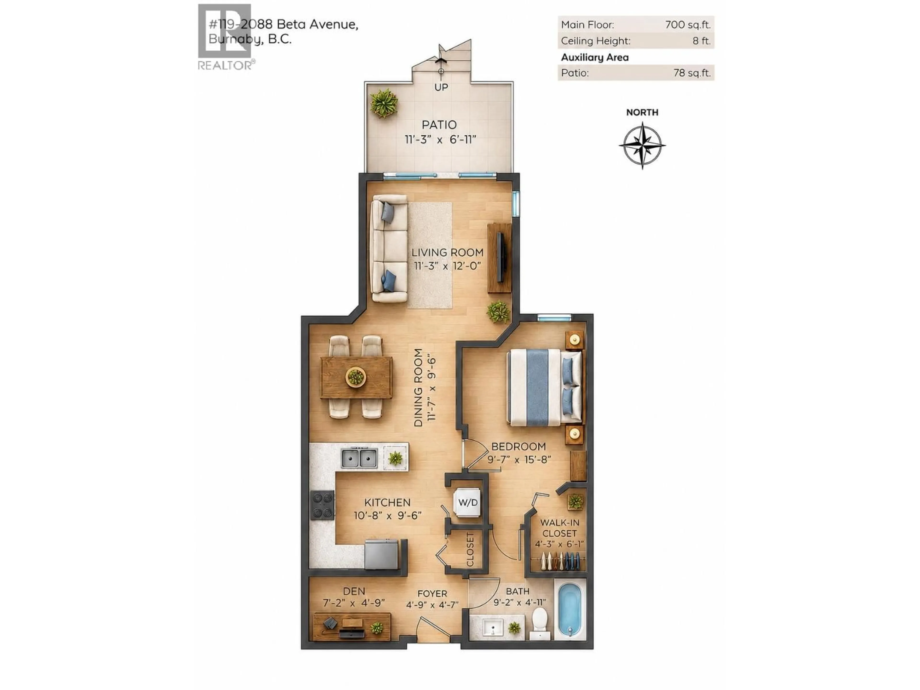 Floor plan for 119 - 2088 BETA AVENUE, Burnaby British Columbia V5C0C8