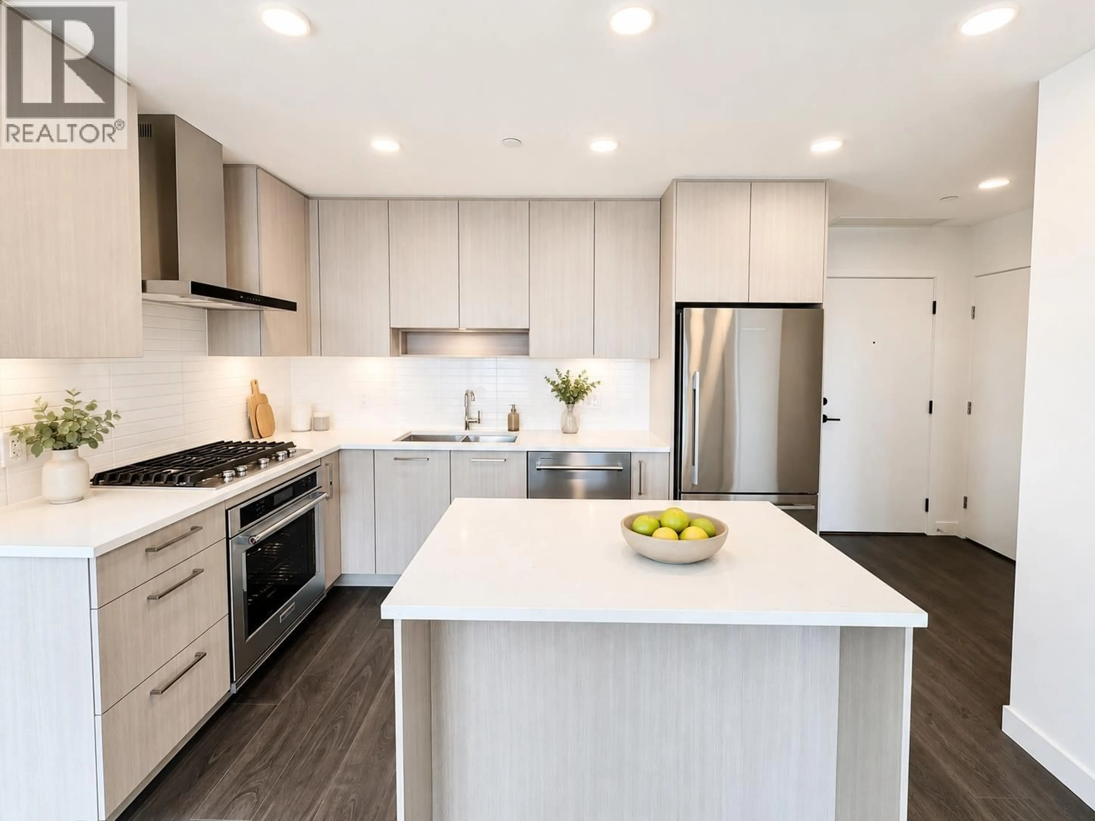 Contemporary kitchen, wood/laminate floor for 2203 - 518 CLARKE ROAD, Coquitlam British Columbia V3J0S7