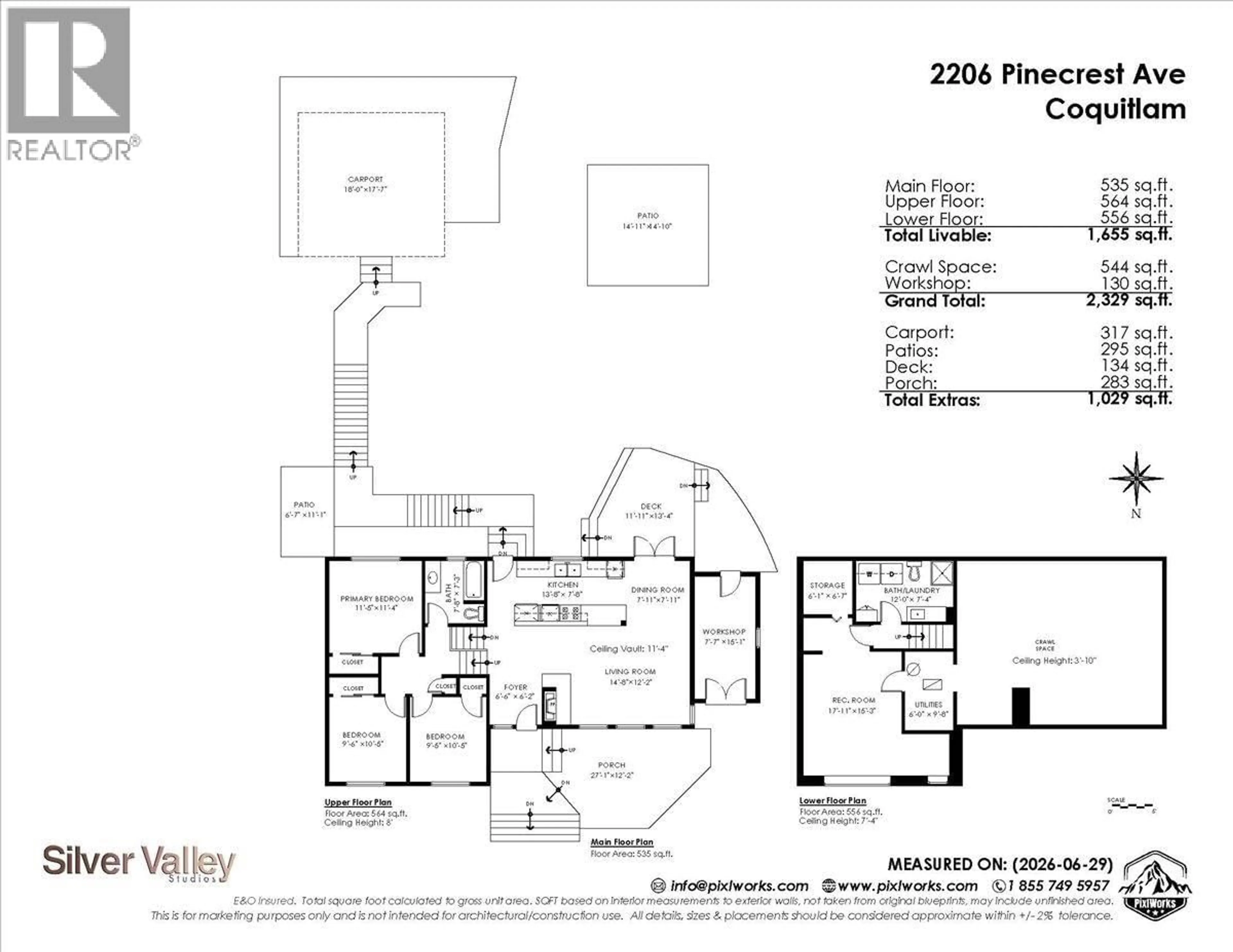 Floor plan for 2206 PINECREST AVENUE, Coquitlam British Columbia V3J6T6