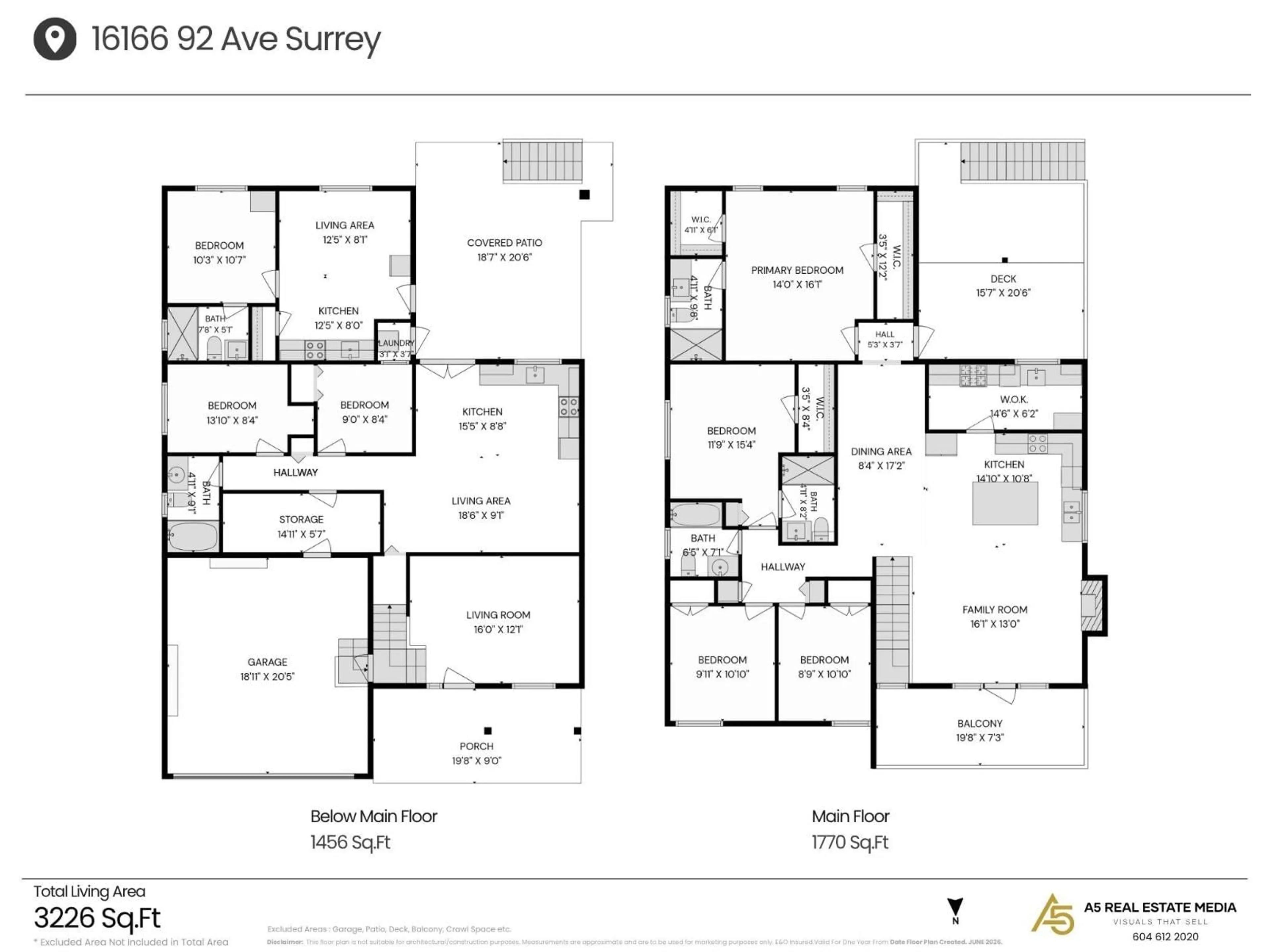 Floor plan for 16166 92 AVENUE, Surrey British Columbia V4N3C4