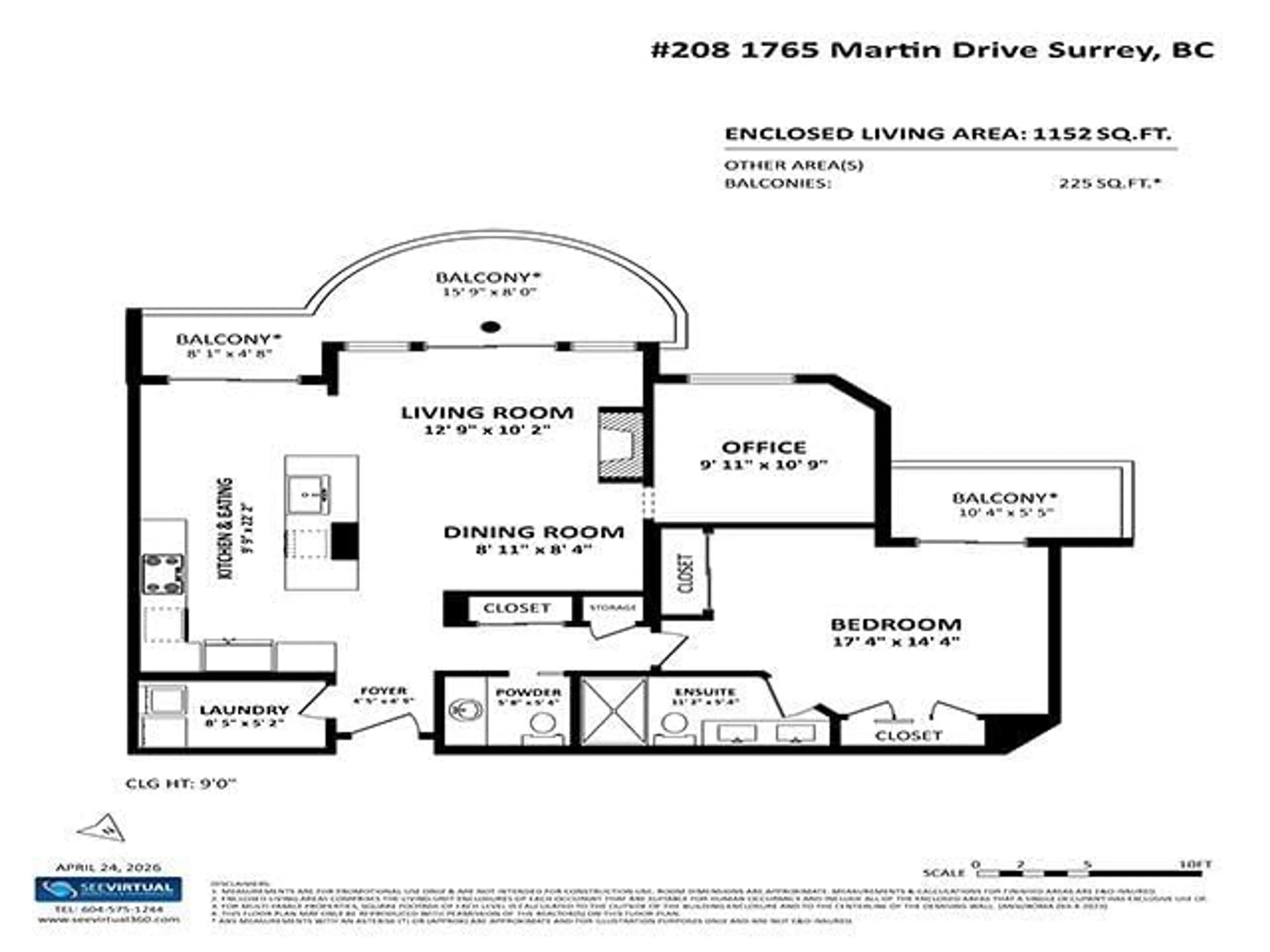 Floor plan for 208 - 1765 MARTIN DRIVE, Surrey British Columbia V4A9T6