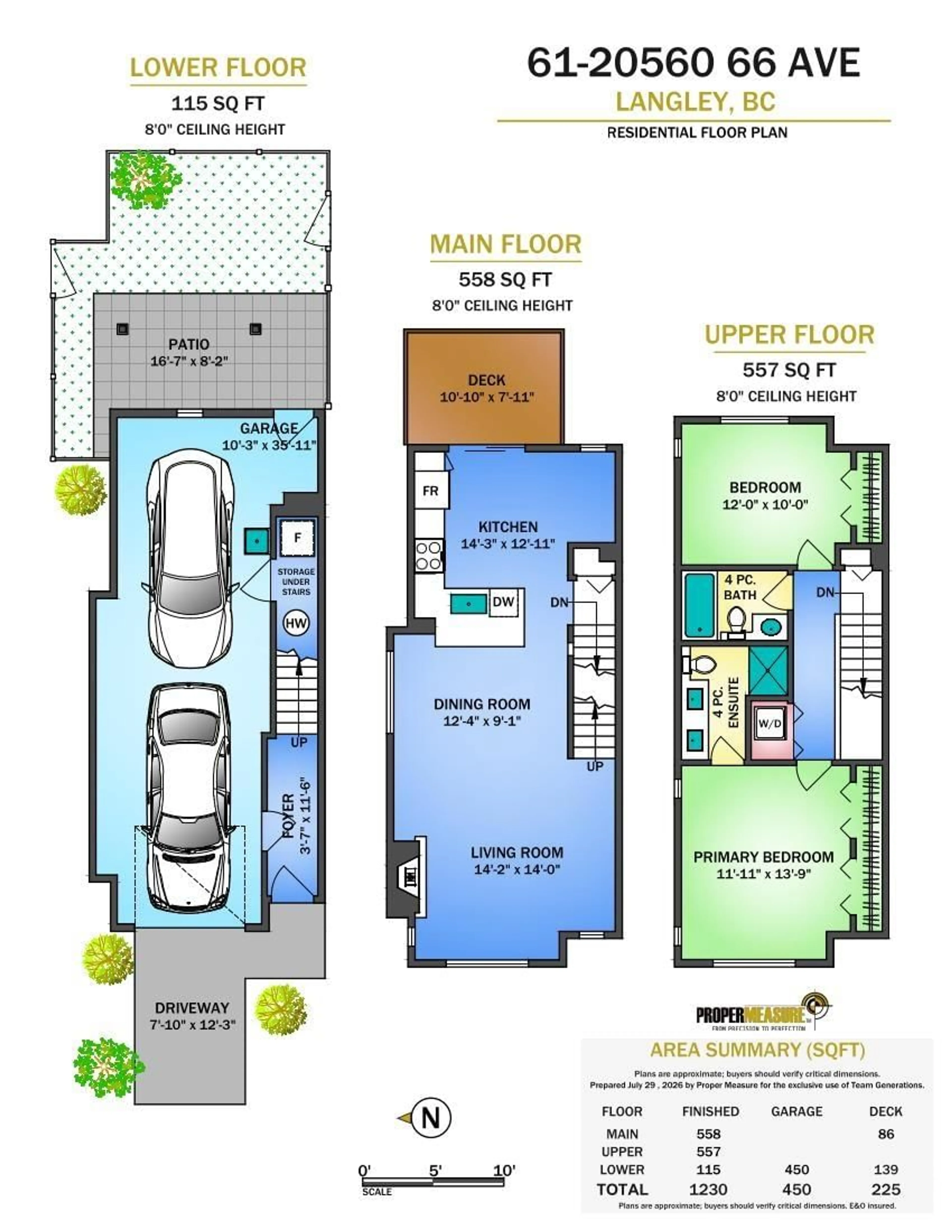 Floor plan for 61 - 20560 66 AVENUE, Langley British Columbia V2Y2Y8