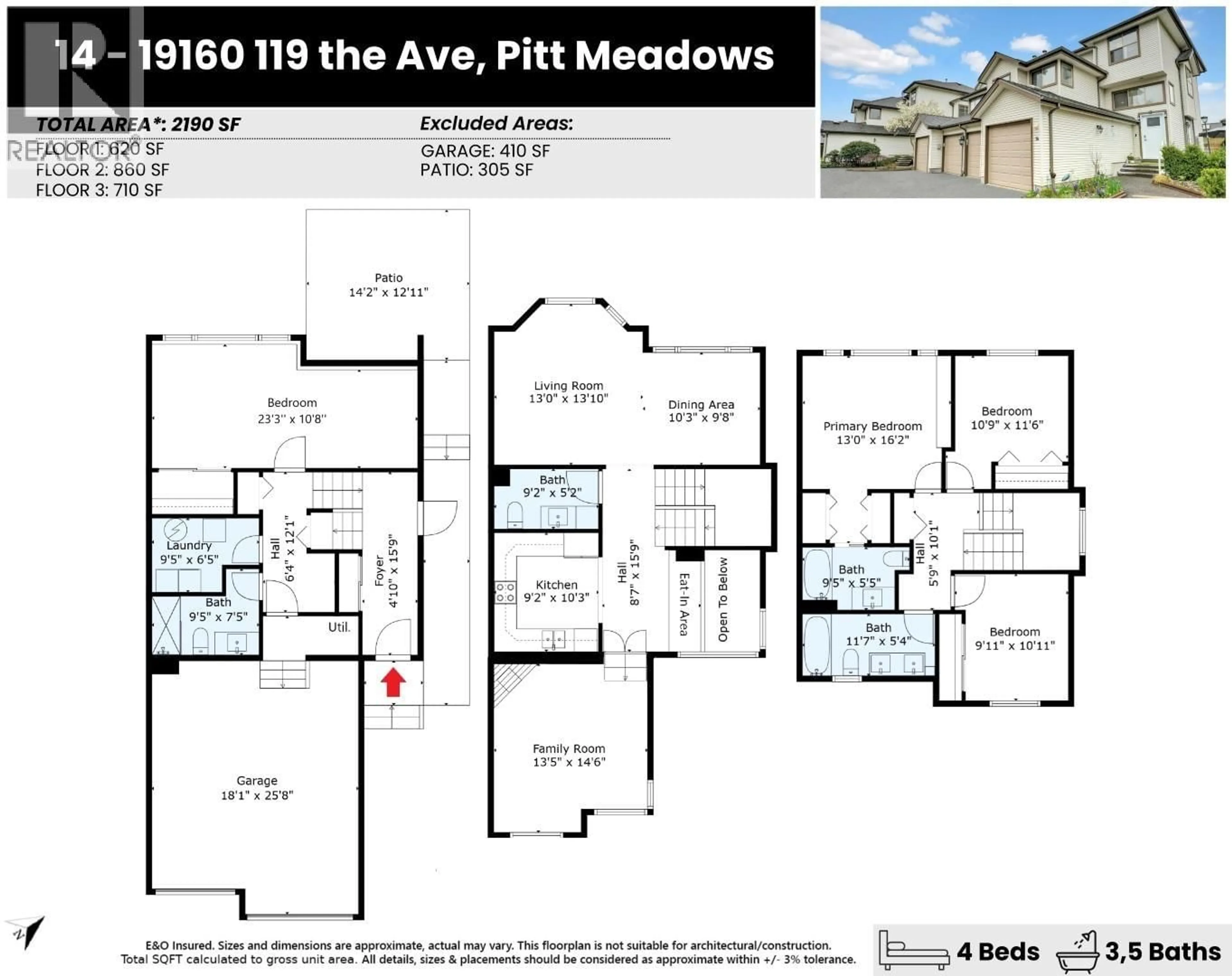 Floor plan for 14 - 19160 119 AVENUE, Pitt Meadows British Columbia V3Y2L7