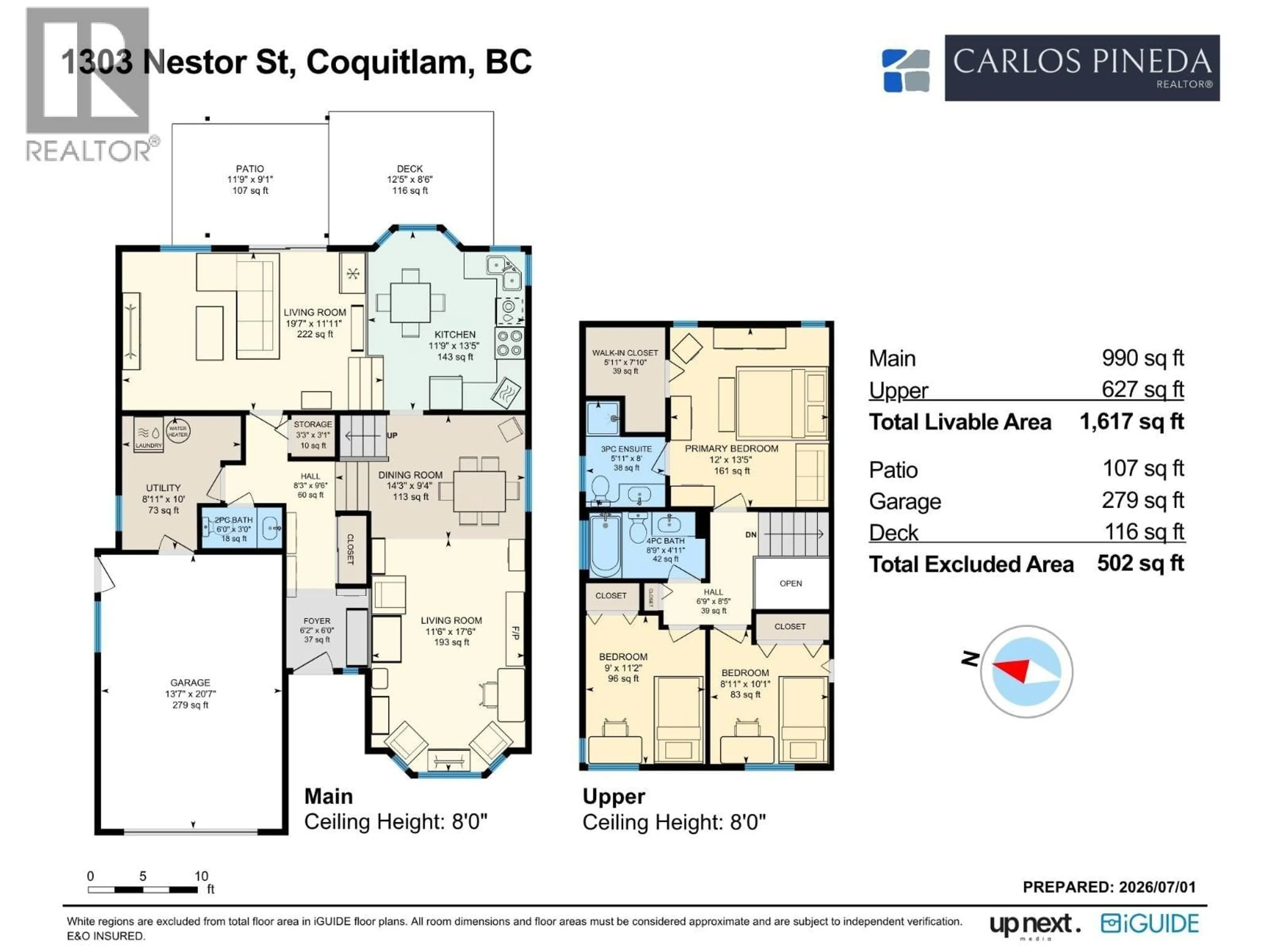 Floor plan for 1303 NESTOR STREET, Coquitlam British Columbia V3E1V5