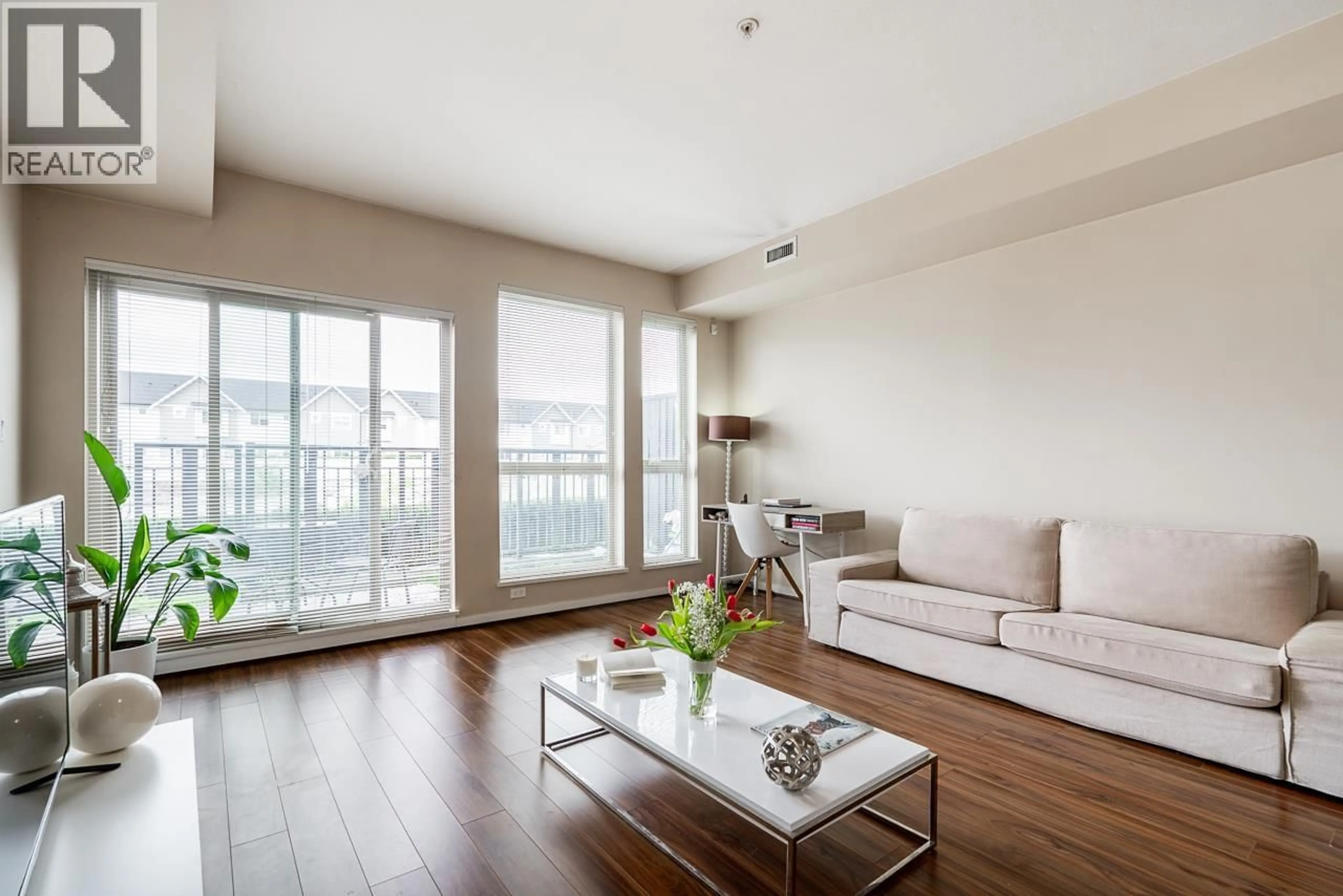 Living room with furniture, wood/laminate floor for 161 - 4099 STOLBERG STREET, Richmond British Columbia V6X0J4