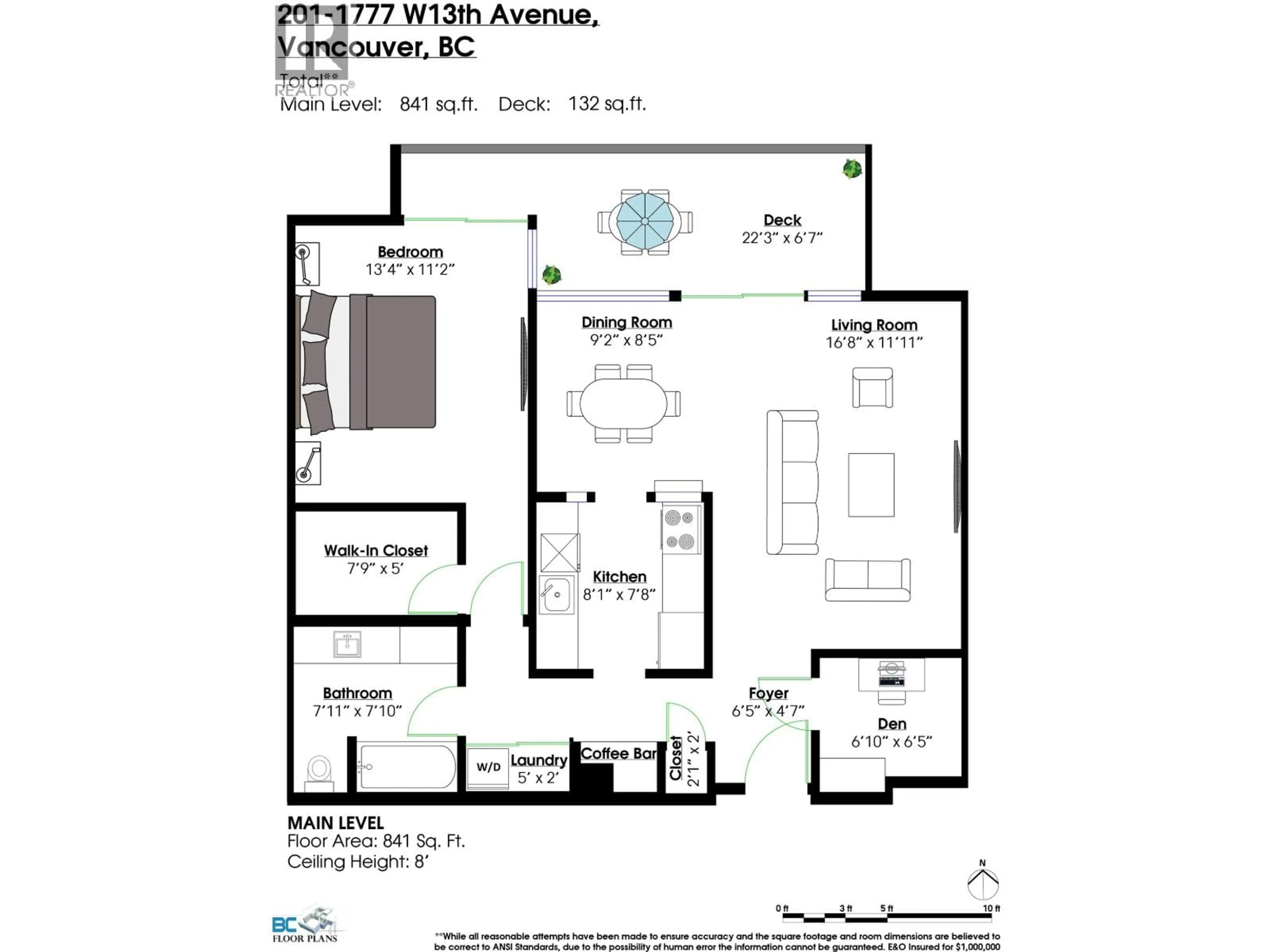 Floor plan for 201 - 1777 13TH AVENUE, Vancouver British Columbia V6J2H2