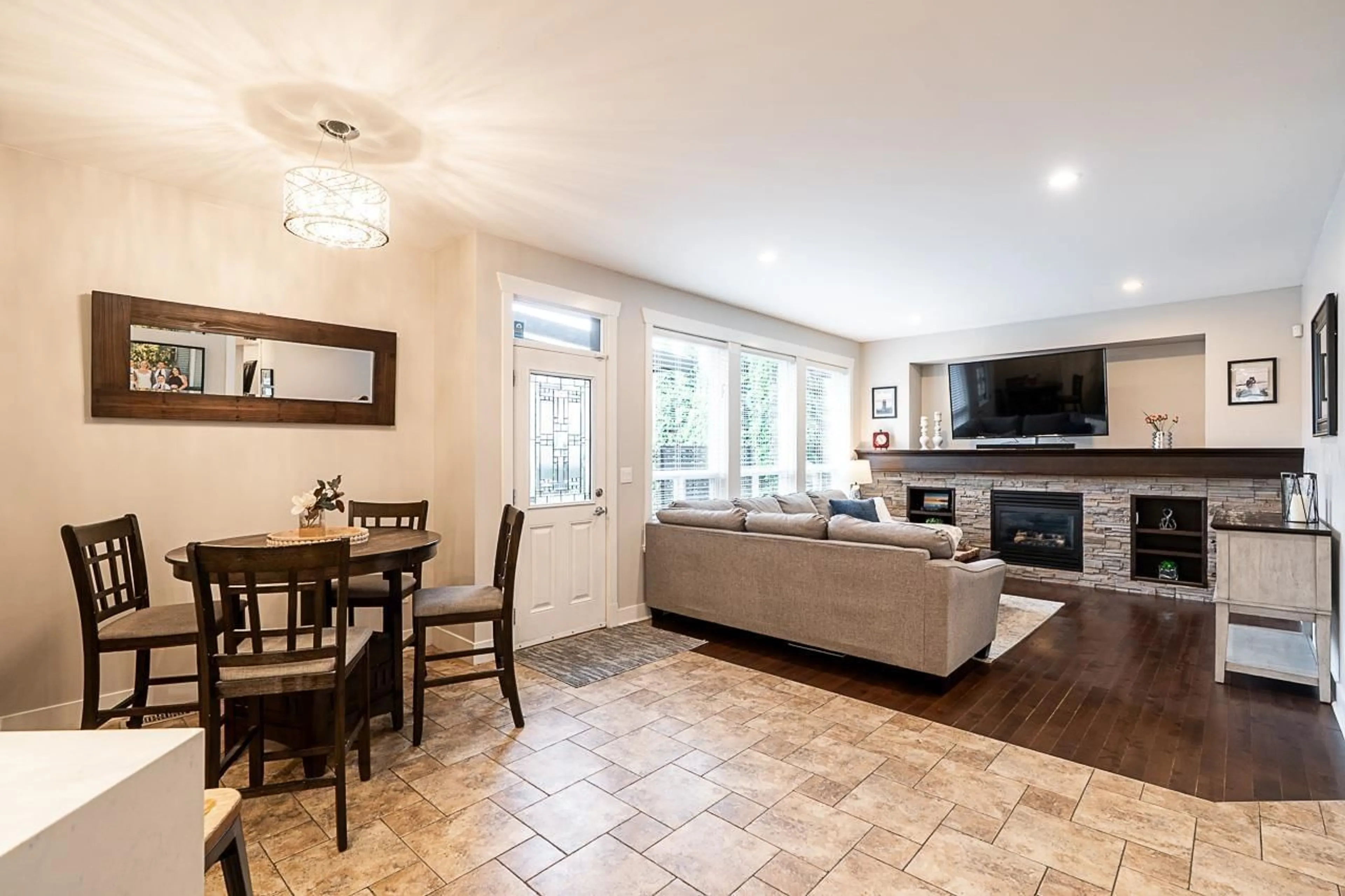 Living room with furniture, ceramic/tile floor for 7020 195A STREET, Surrey British Columbia V4N5Z2