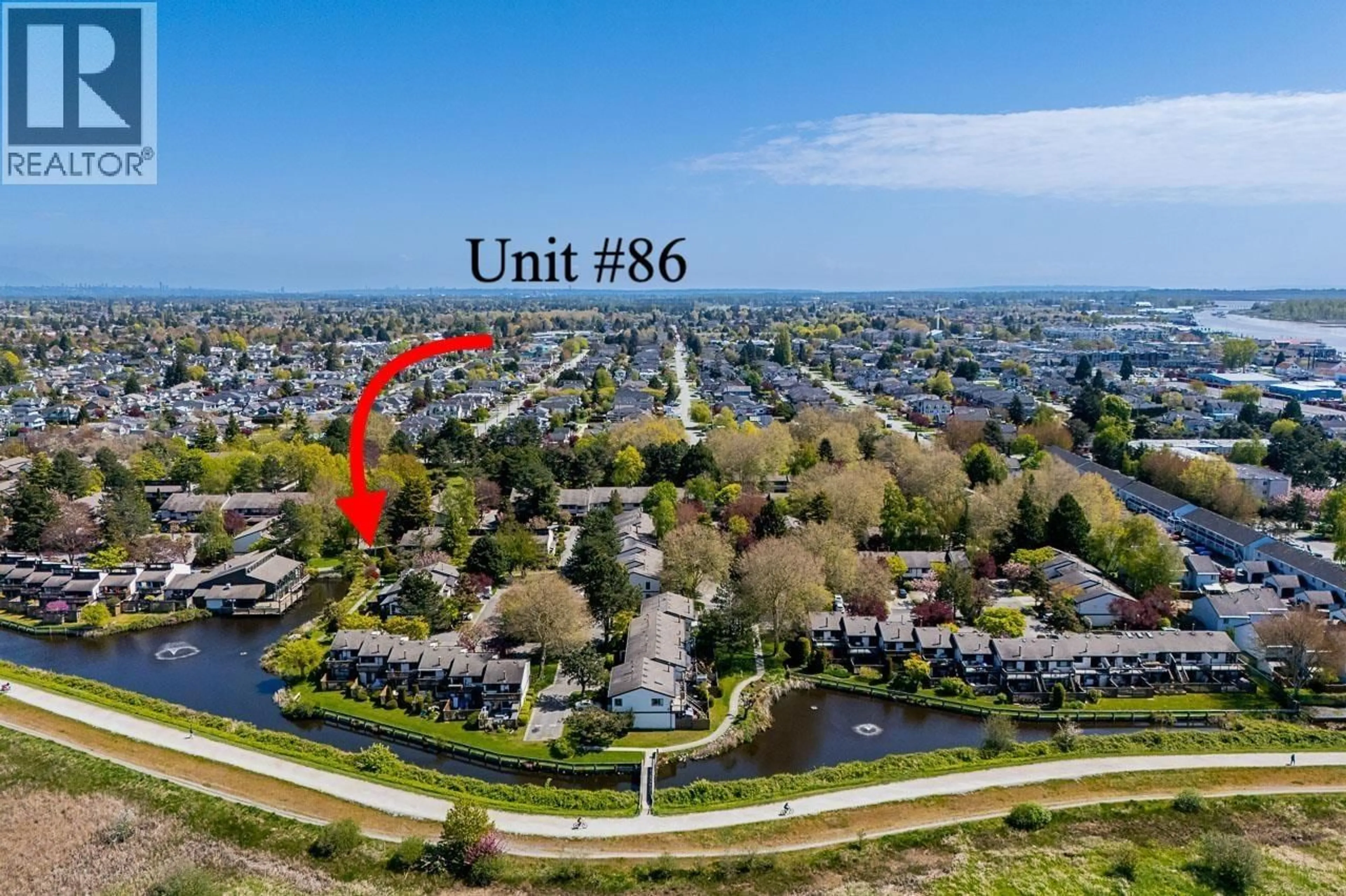A pic from outside/outdoor area/front of a property/back of a property/a pic from drone, water/lake/river/ocean view for 86 - 11491 7TH AVENUE, Richmond British Columbia V7E4J5