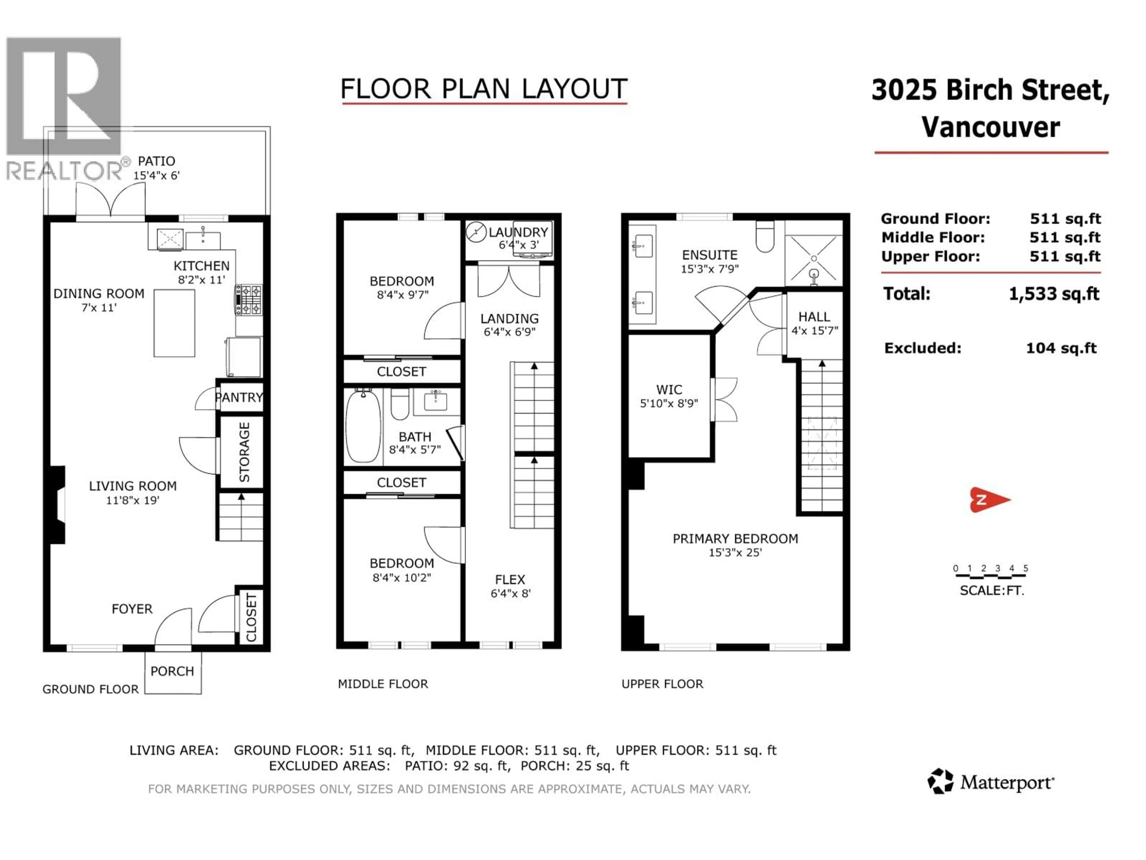 Floor plan for 3025 BIRCH STREET, Vancouver British Columbia V6H2T8