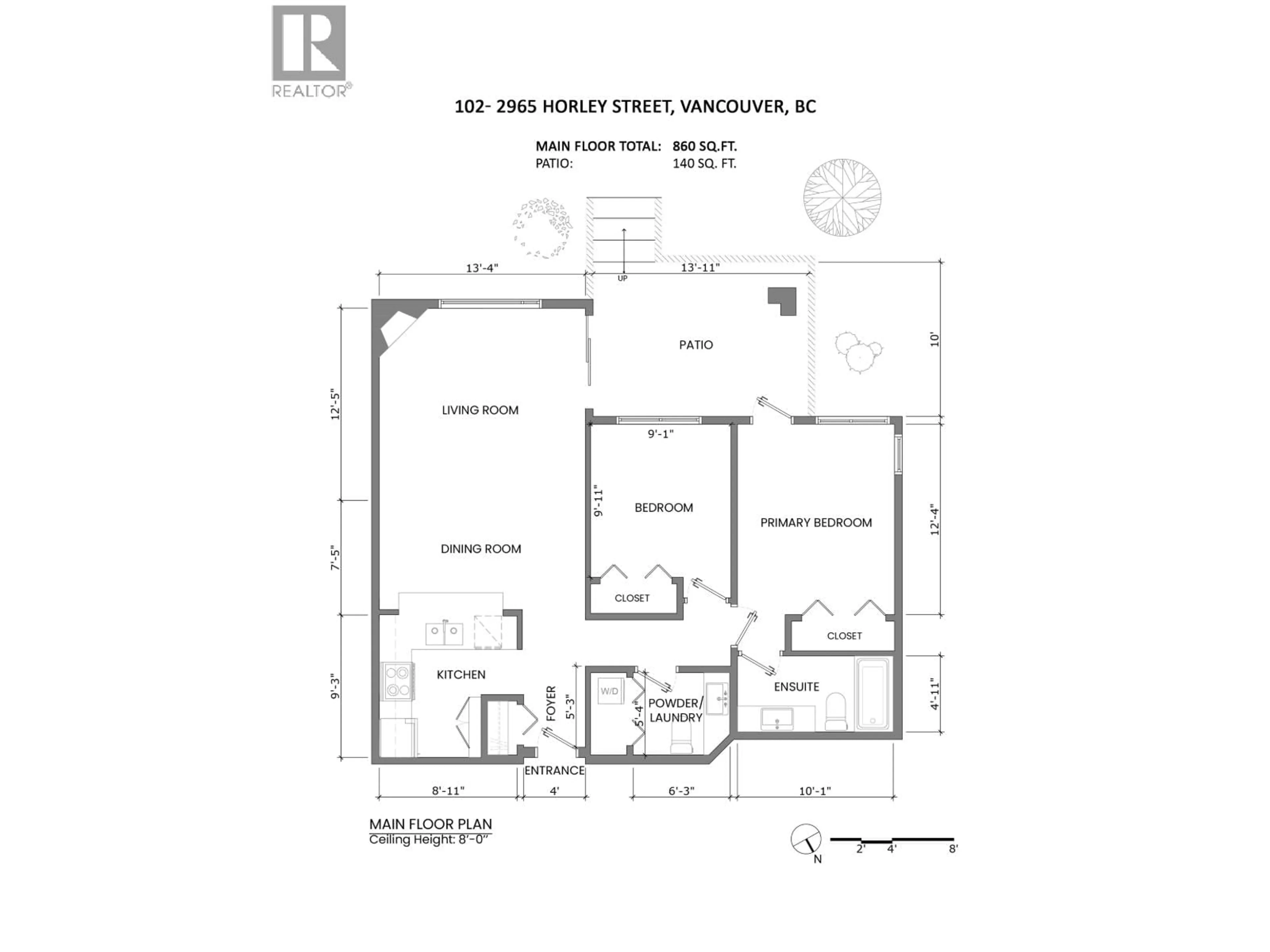 Floor plan for 102 - 2965 HORLEY STREET, Vancouver British Columbia V5R6B9