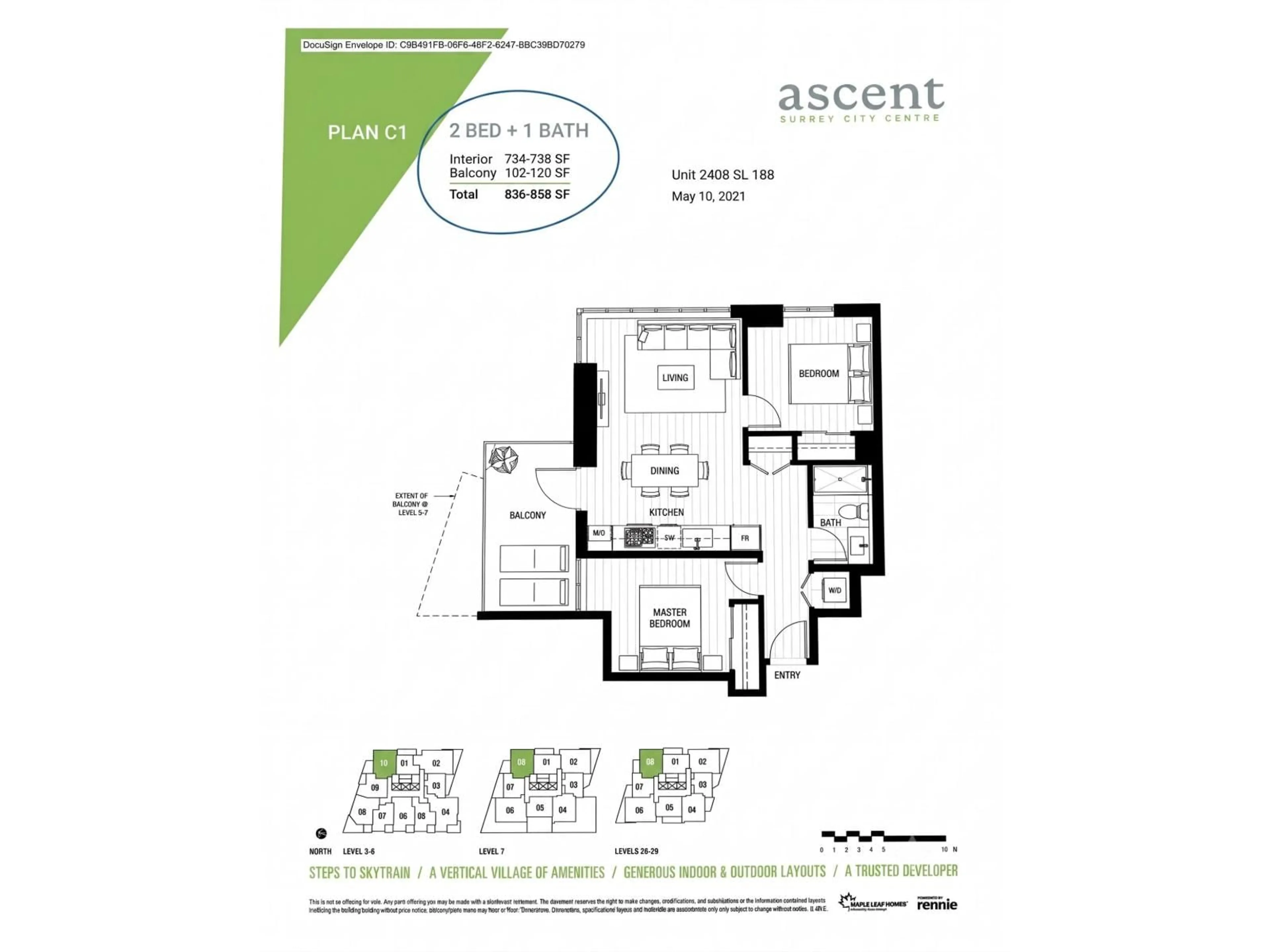 Floor plan for 2408 - 10428 WHALLEY BOULEVARD, Surrey British Columbia V3T0W2