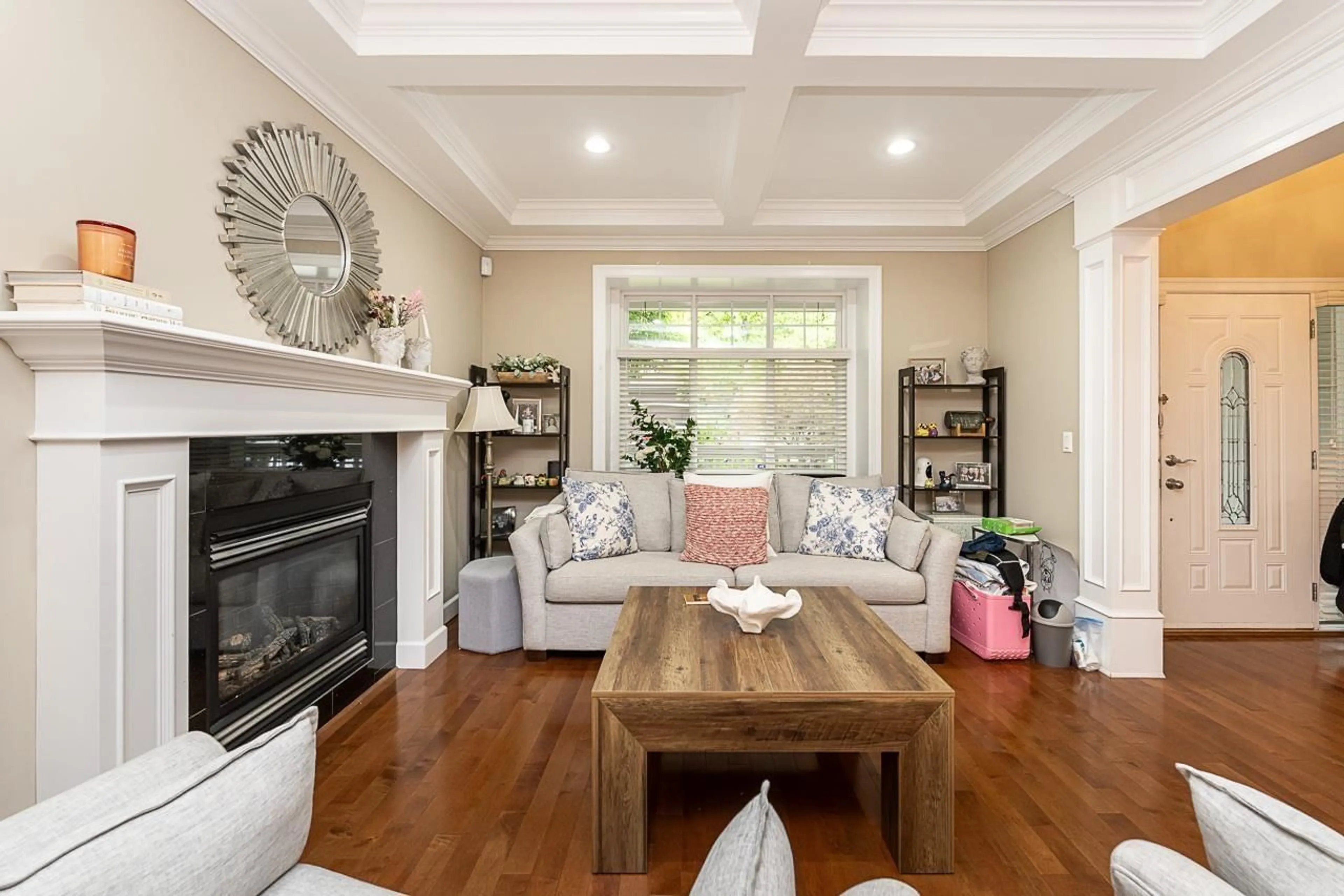 Living room with furniture, wood/laminate floor for 3782 154 STREET, Surrey British Columbia V3Z0V2