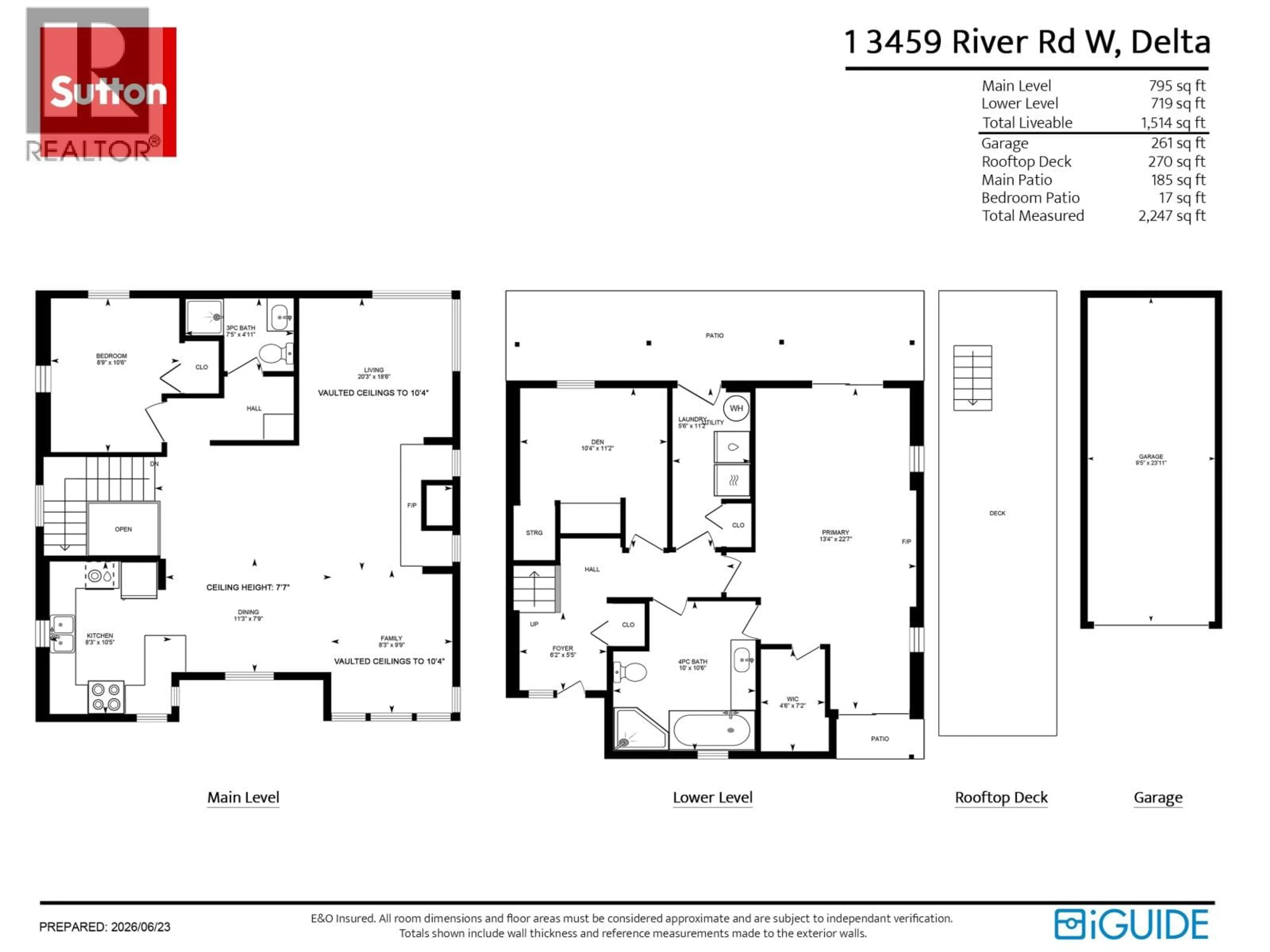Floor plan for 1 - 3459 RIVER ROAD, Delta British Columbia V4K4Y6