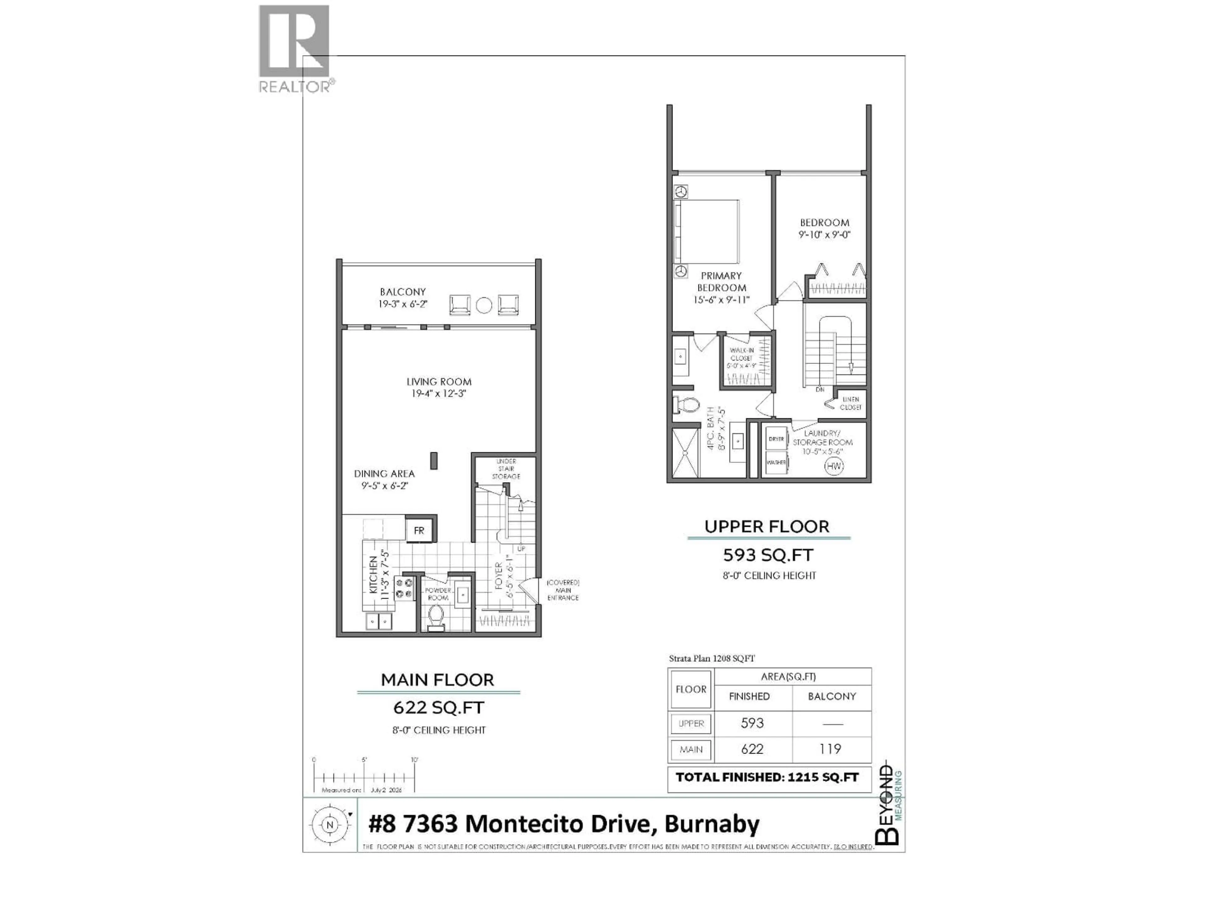 Floor plan for 8 - 7363 MONTECITO DRIVE, Burnaby British Columbia V5A1R4