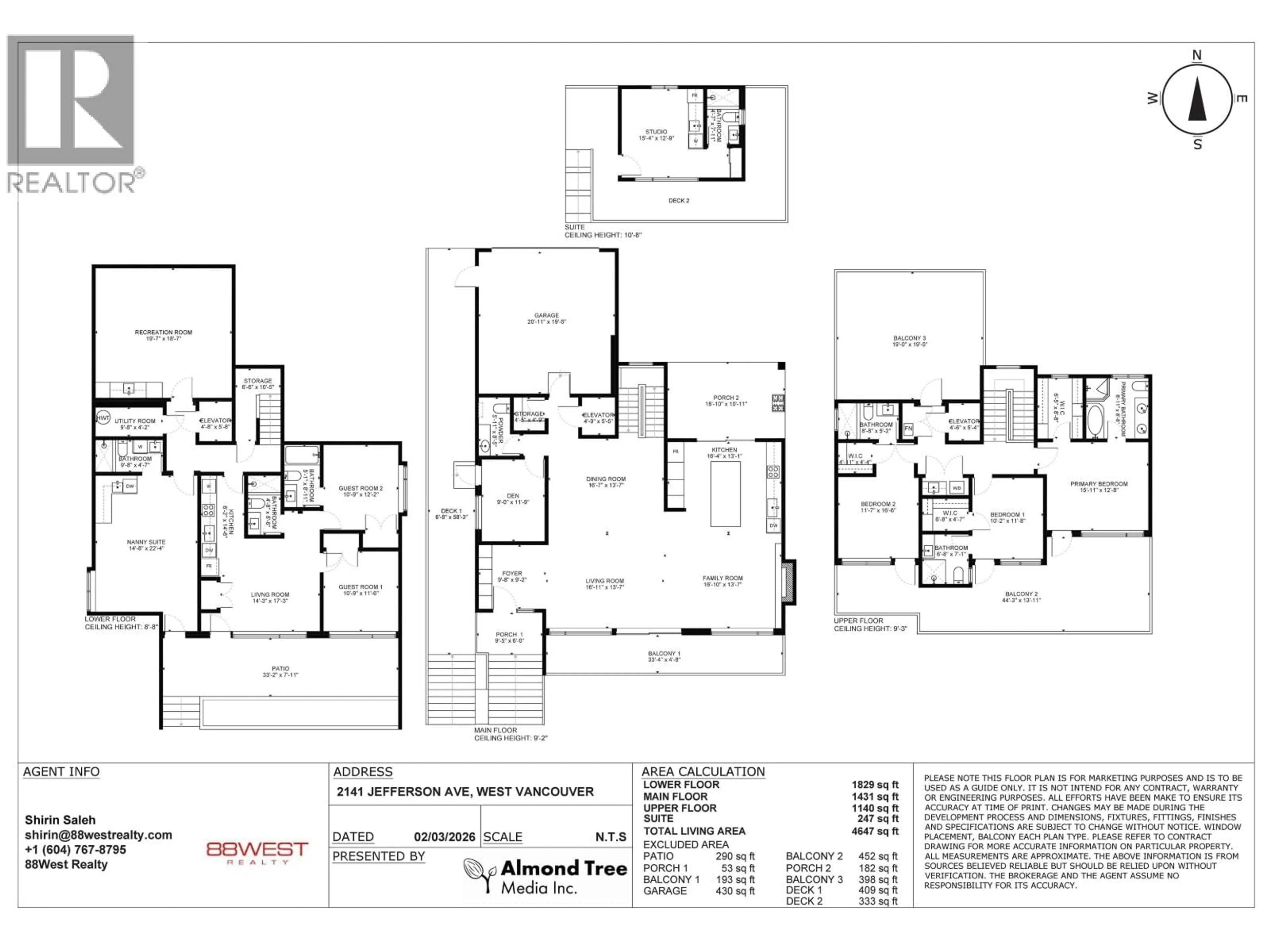 Floor plan for 2141 JEFFERSON AVENUE, West Vancouver British Columbia V7V2A6