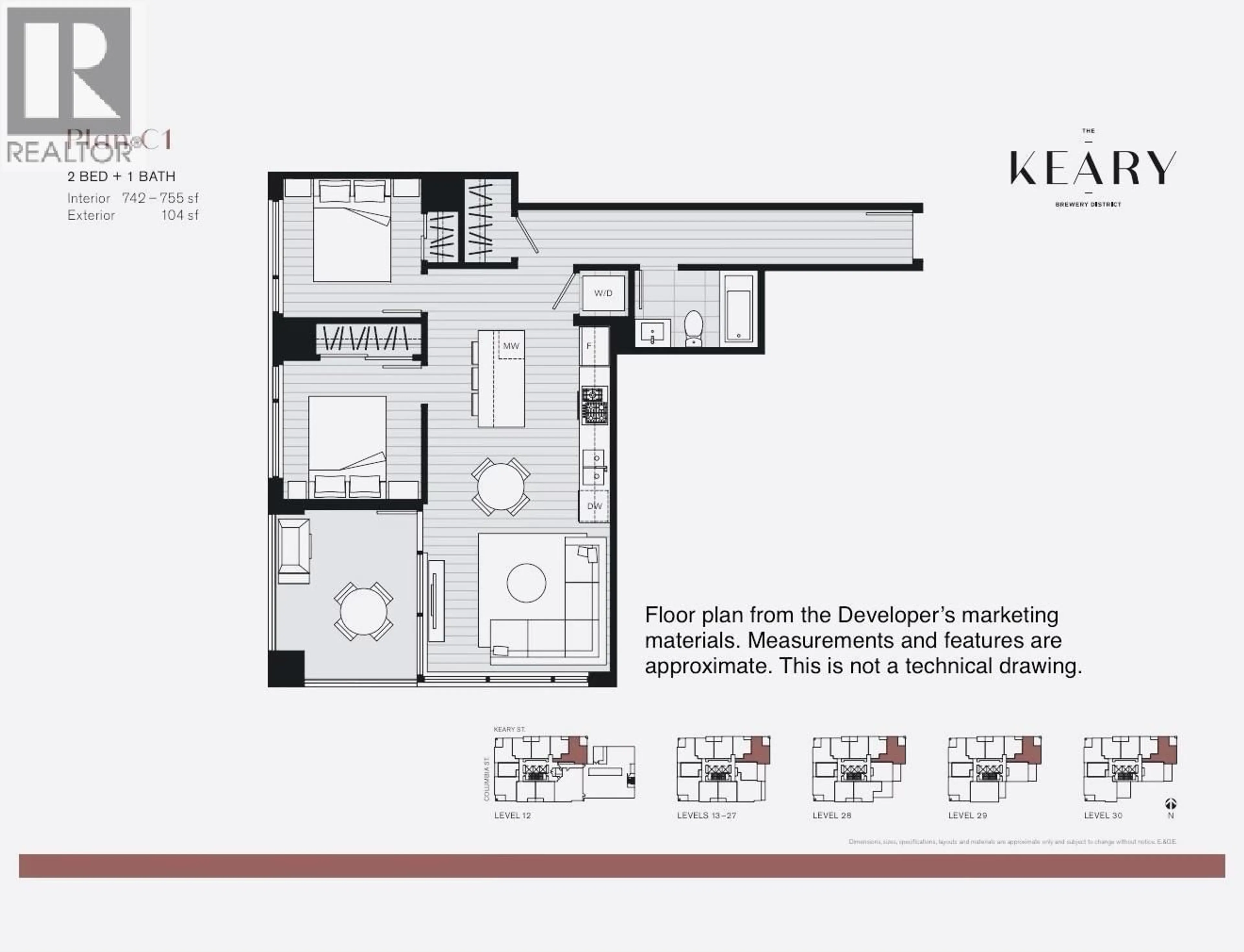 Floor plan for 1403 - 230 KEARY STREET, New Westminster British Columbia V3L5E7