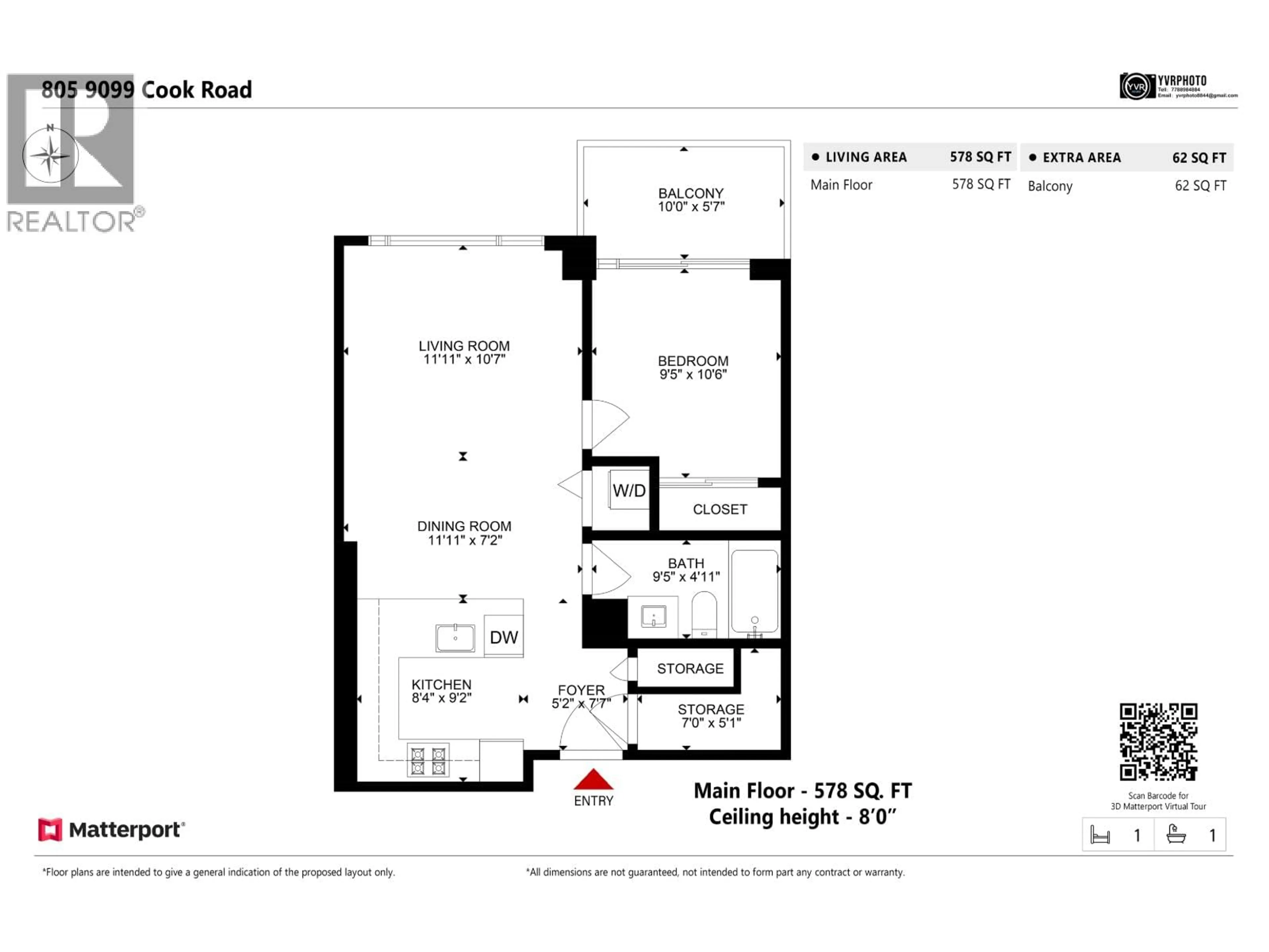Floor plan for 805 - 9099 COOK ROAD, Richmond British Columbia V6Y0G5