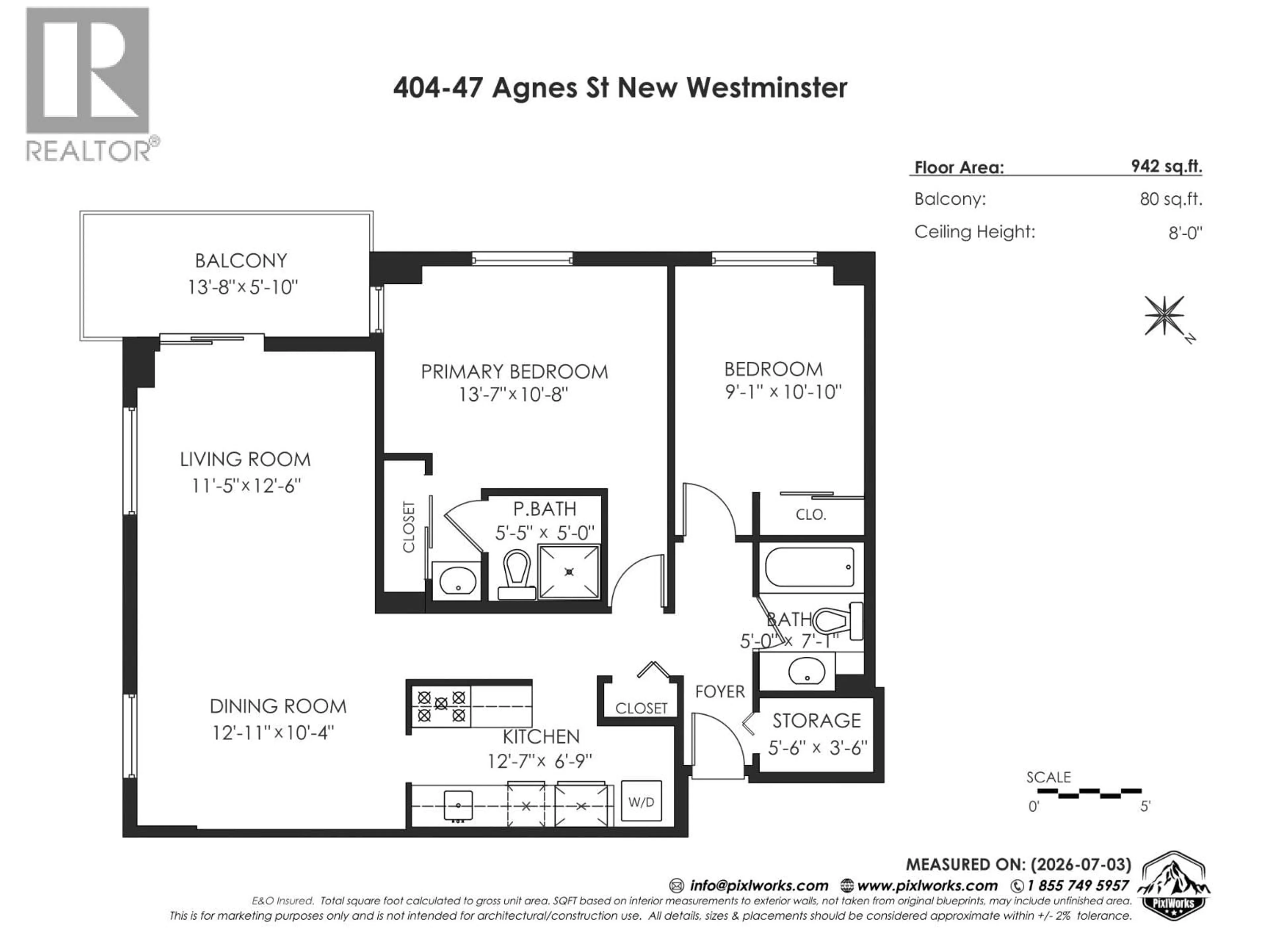 Floor plan for 404 - 47 AGNES STREET, New Westminster British Columbia V3L1E2