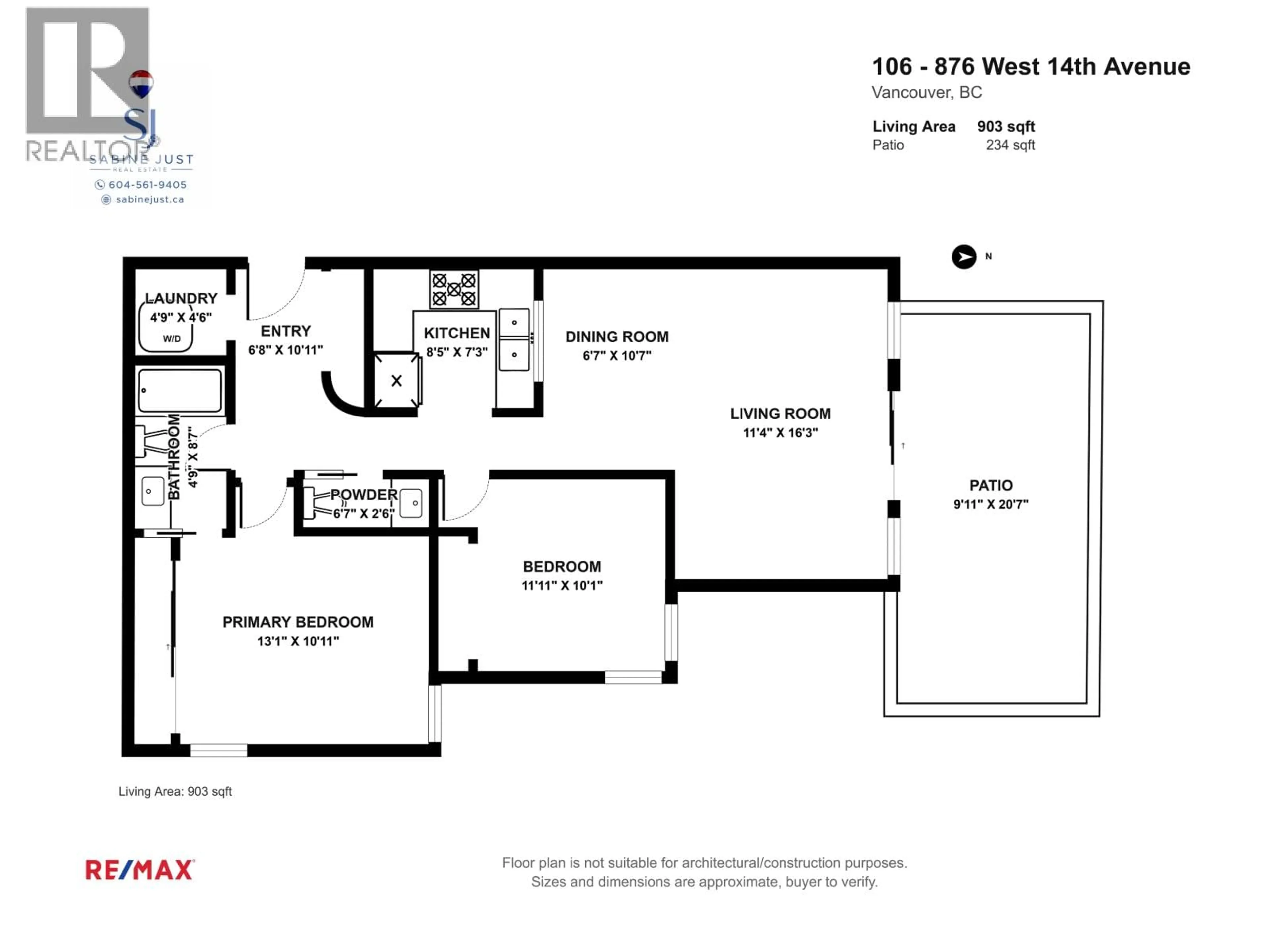 Floor plan for 106 - 876 14TH AVENUE, Vancouver British Columbia V5Z1R1
