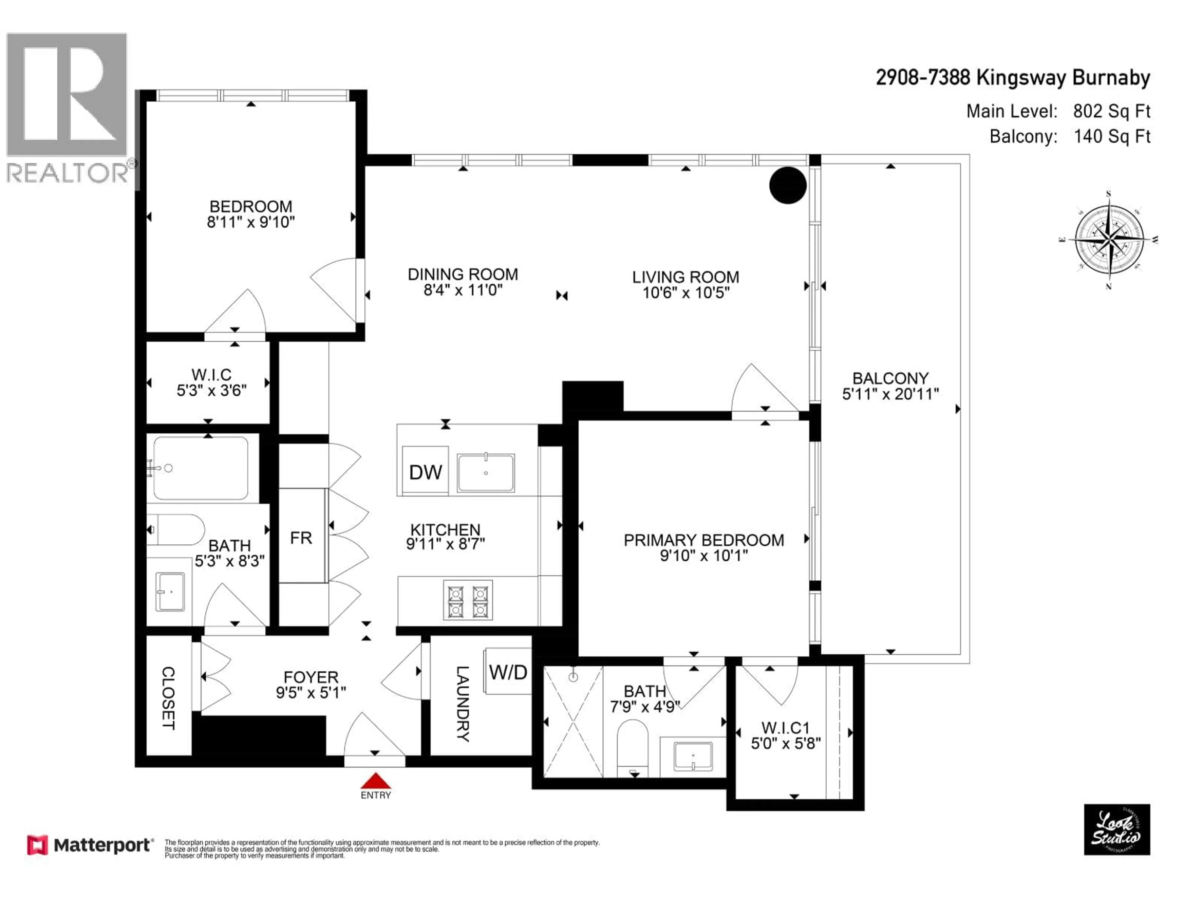 Floor plan for 2908 - 7388 KINGSWAY, Burnaby British Columbia V3N0G9