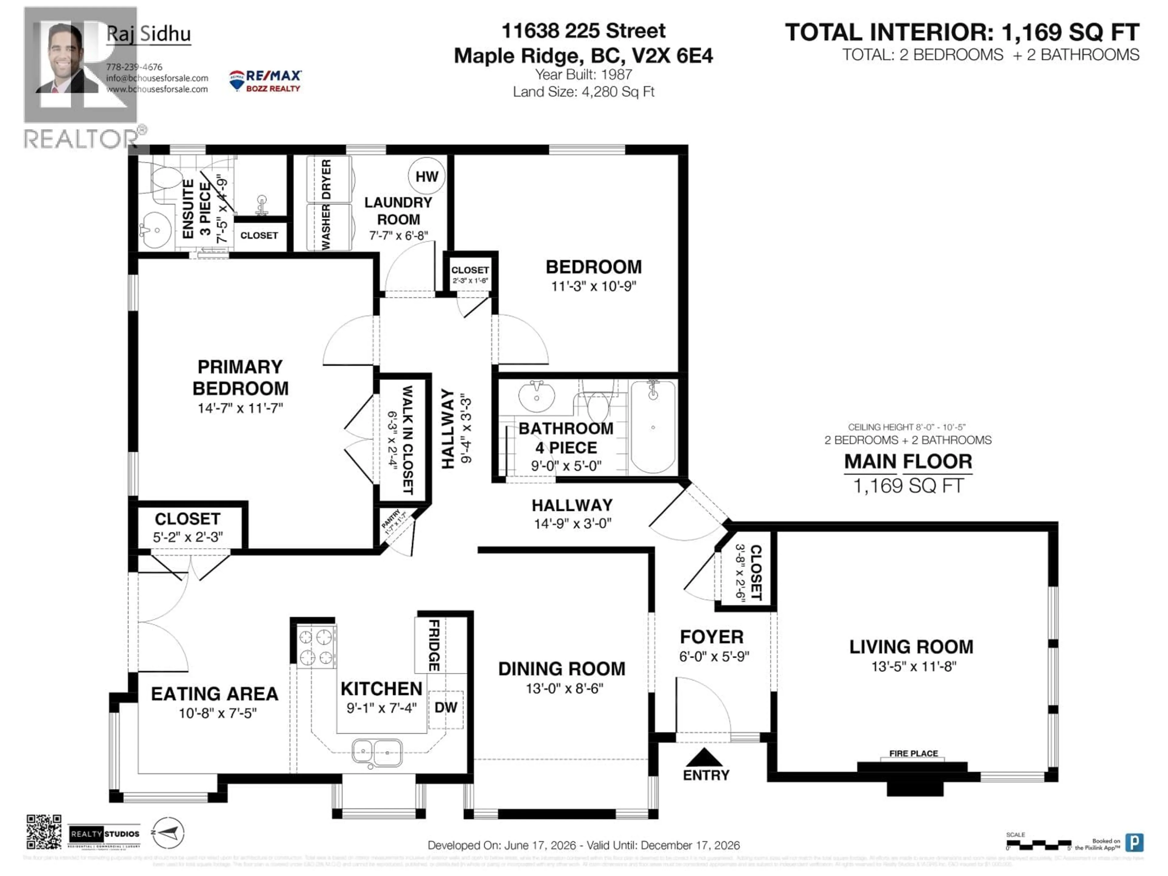 Floor plan for 11638 225 STREET, Maple Ridge British Columbia V2X6E4