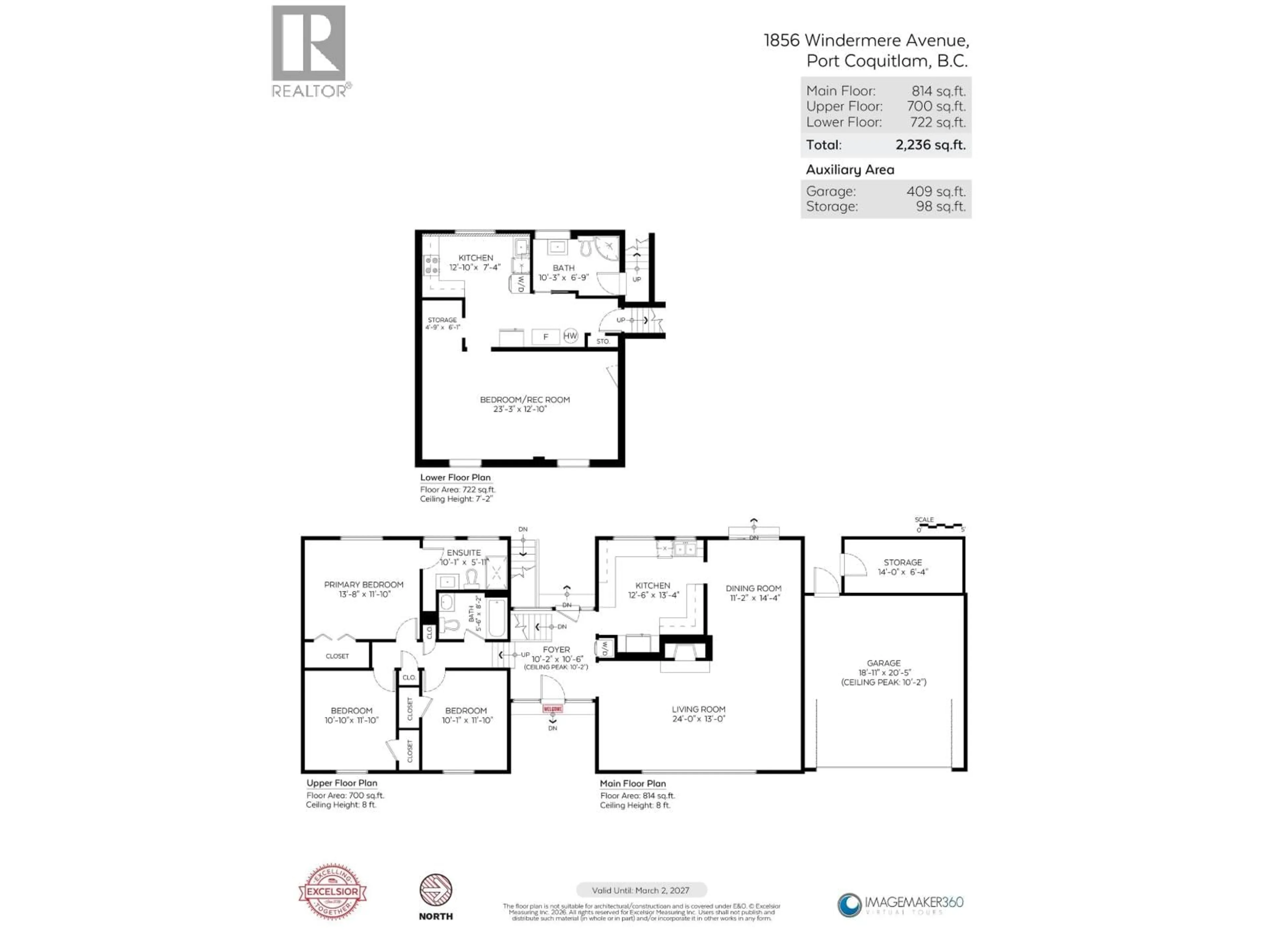 Floor plan for 1856 WINDERMERE AVENUE, Port Coquitlam British Columbia V3B2K4