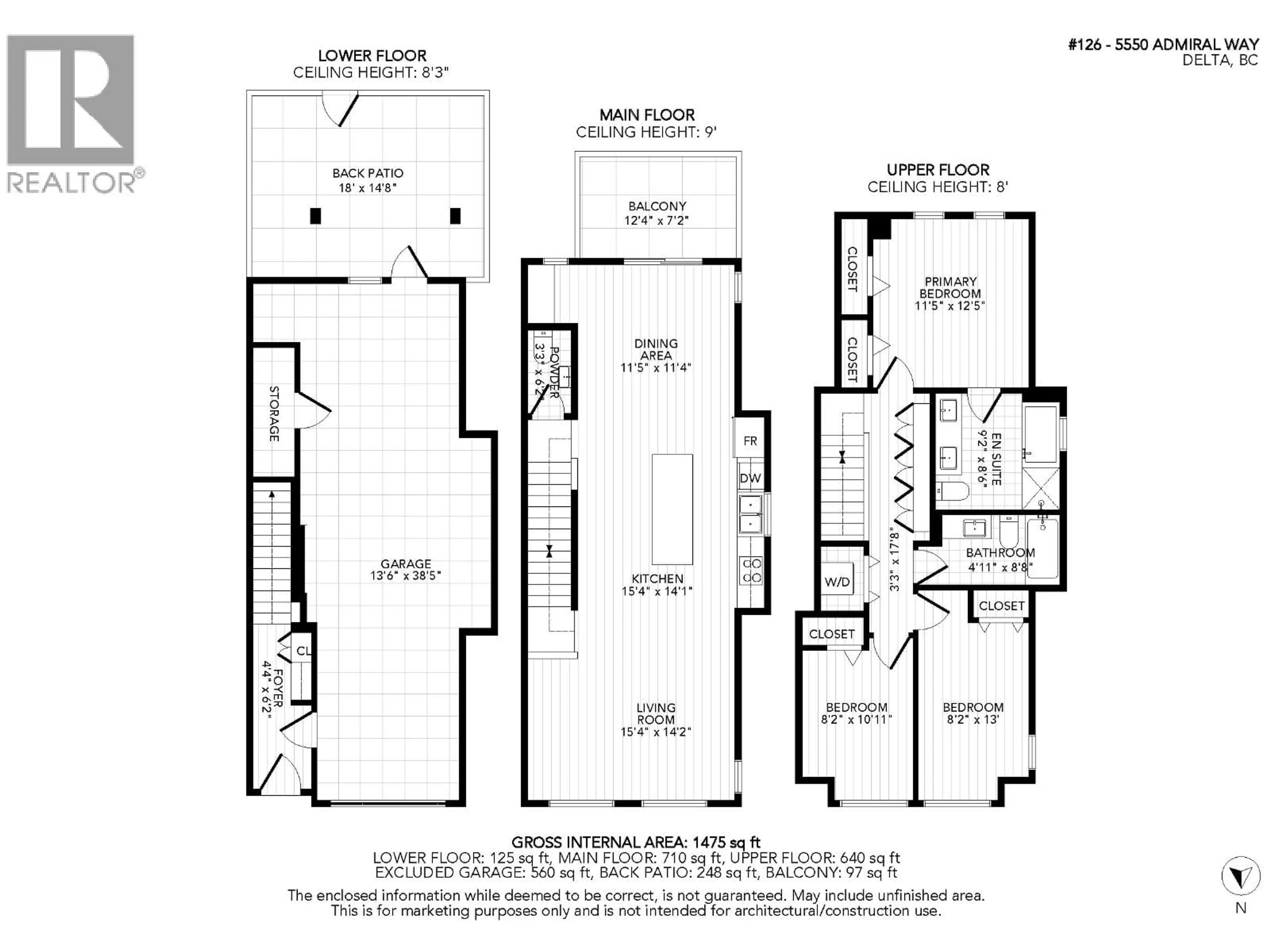 Floor plan for 126 - 5550 ADMIRAL WAY, Delta British Columbia V4K0C4