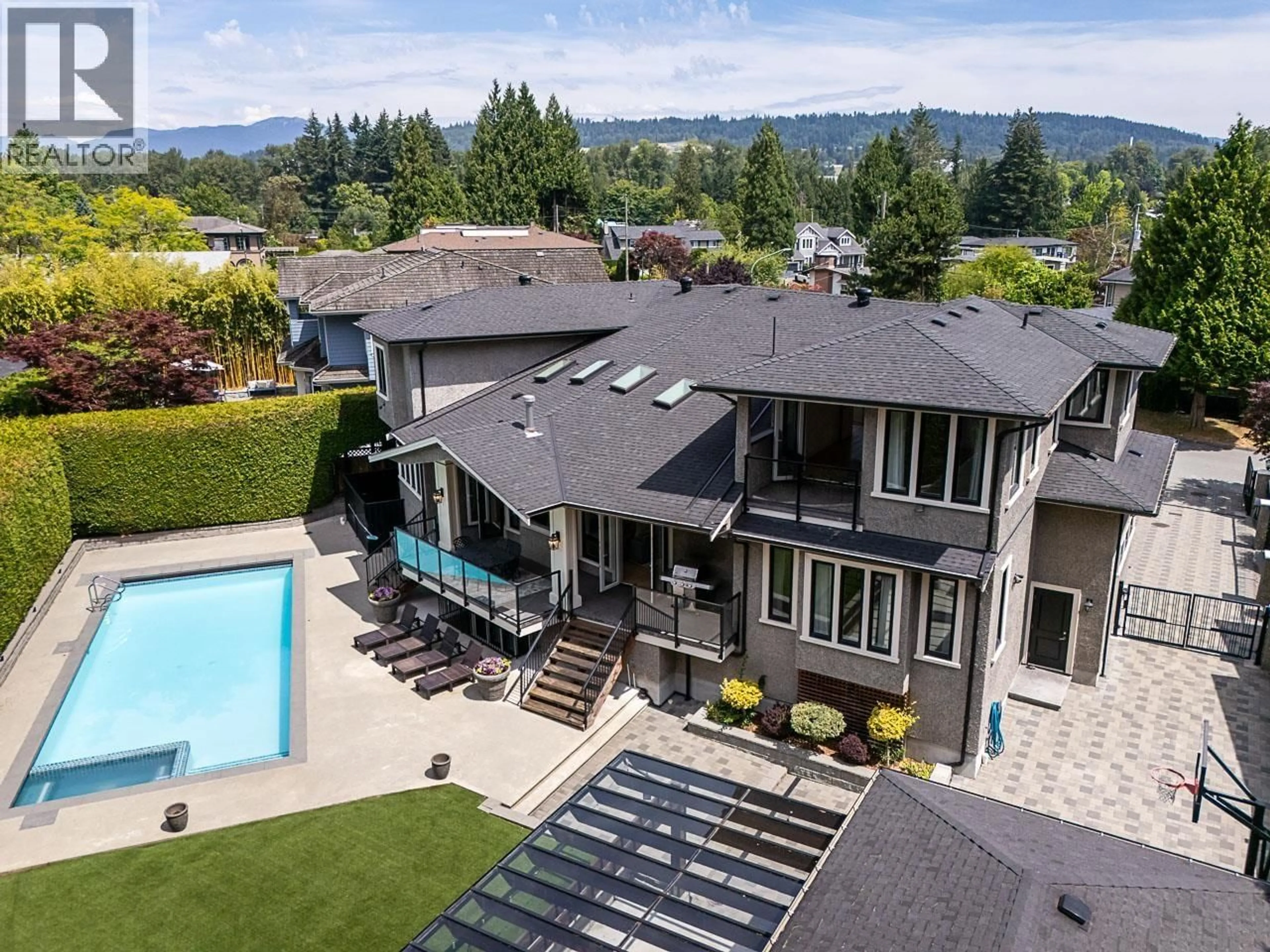 A pic from outside/outdoor area/front of a property/back of a property/a pic from drone, water/lake/river/ocean view for 7652 KERRYWOOD CRESCENT, Burnaby British Columbia V5A2G1