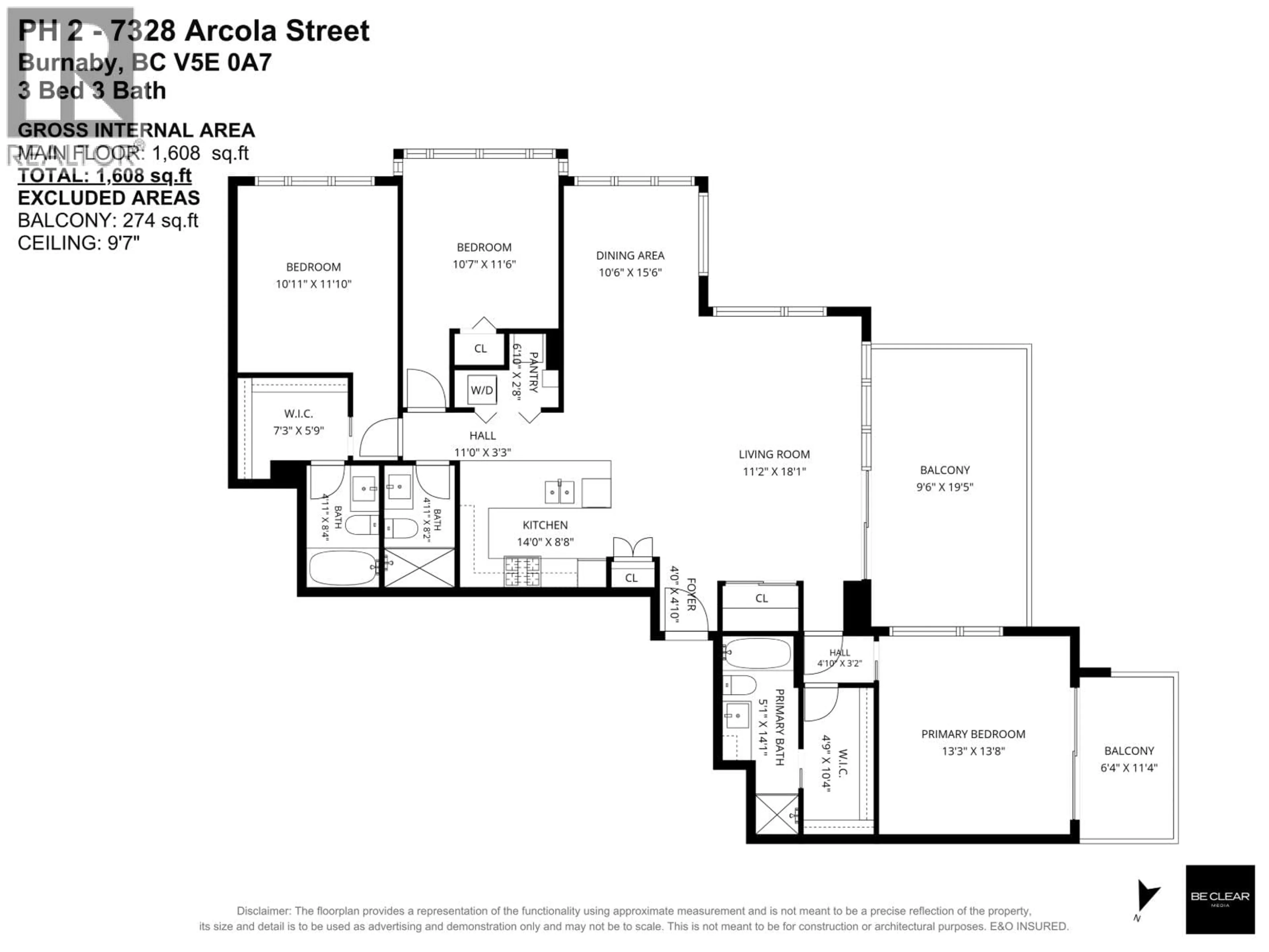 Floor plan for PH2 - 7328 ARCOLA STREET, Burnaby British Columbia V5E0A7