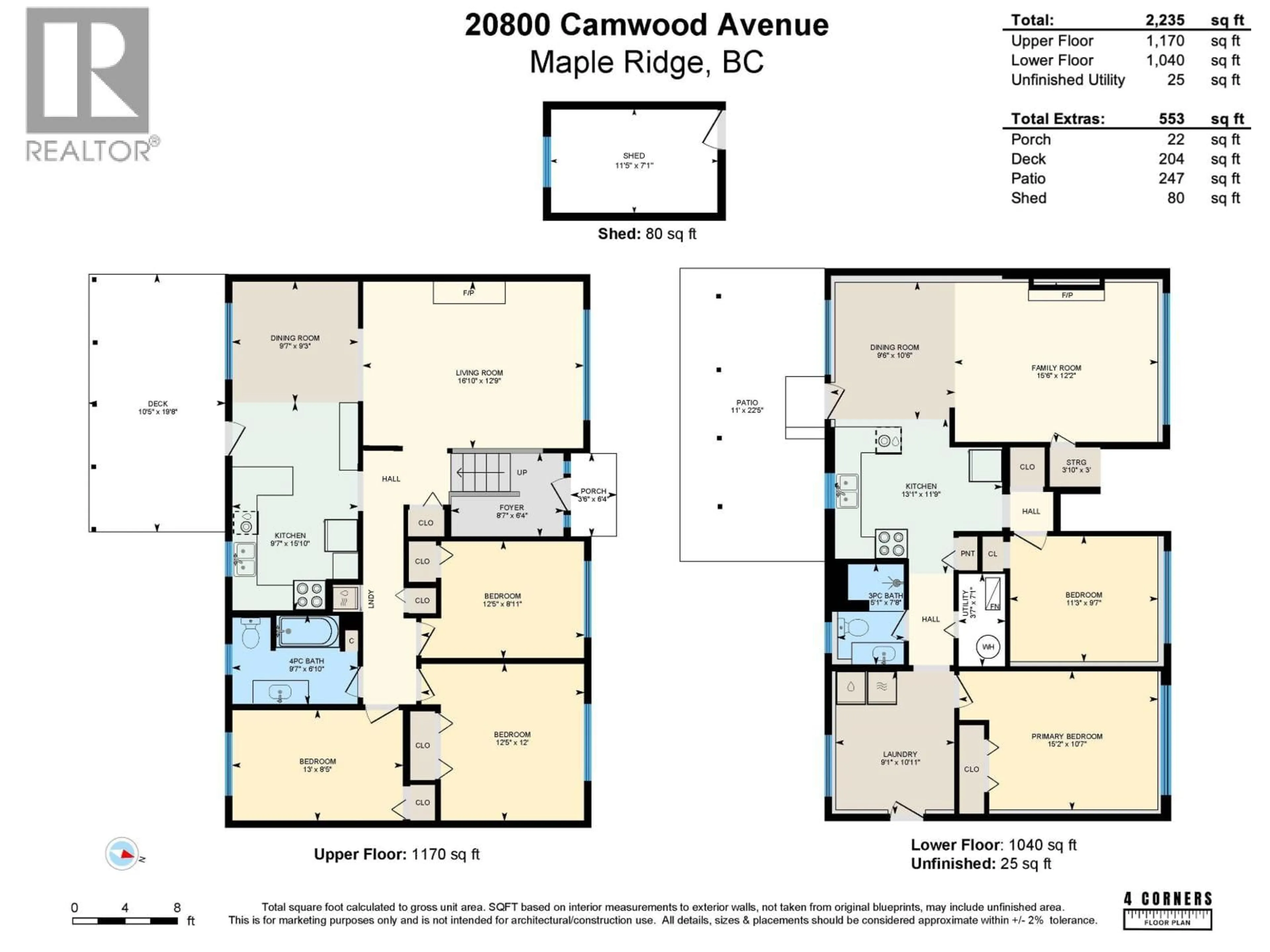 Floor plan for 20800 CAMWOOD AVENUE, Maple Ridge British Columbia V2X2P1