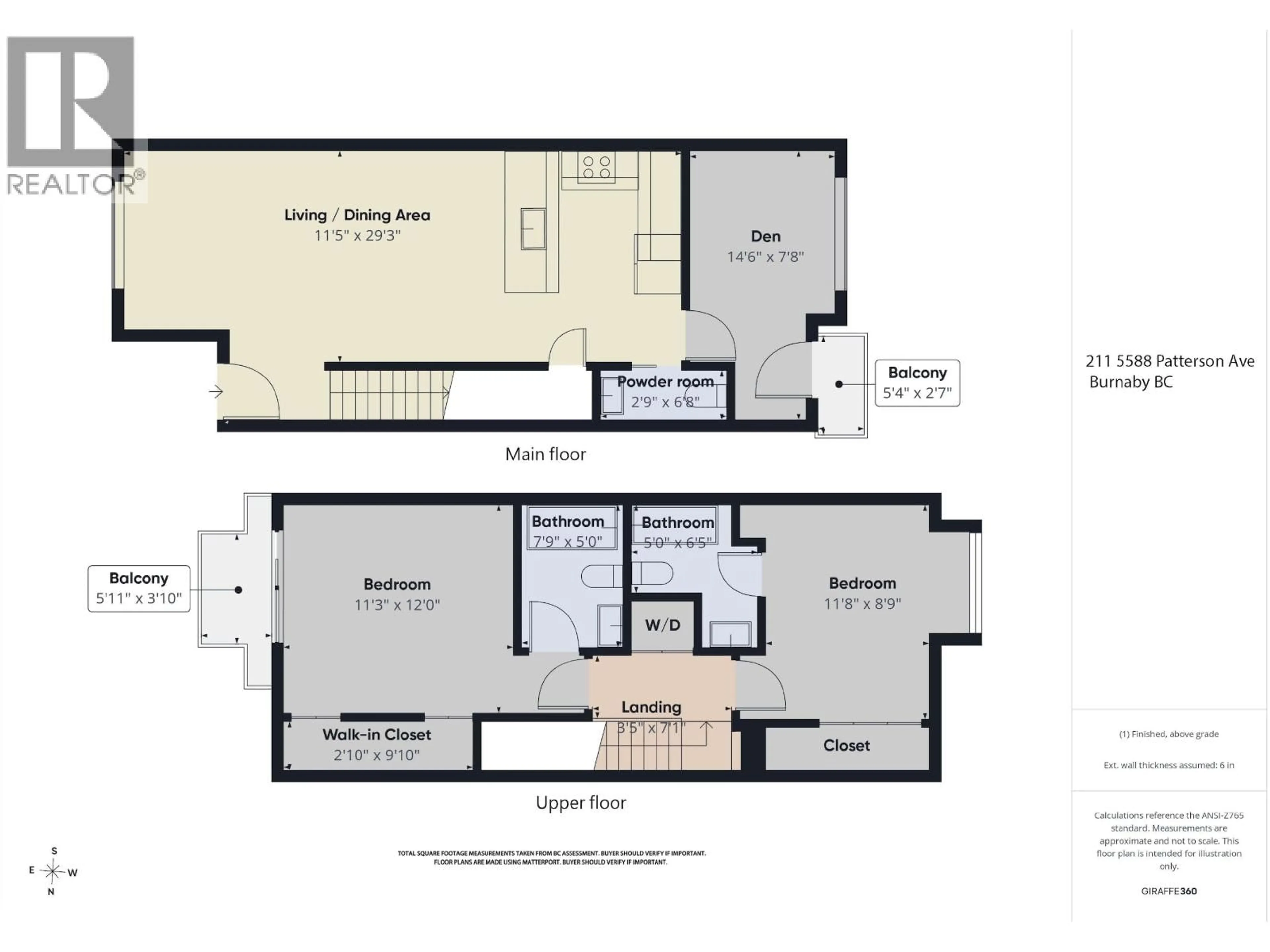 Floor plan for 211 - 5588 PATTERSON AVENUE, Burnaby British Columbia V5H0A7