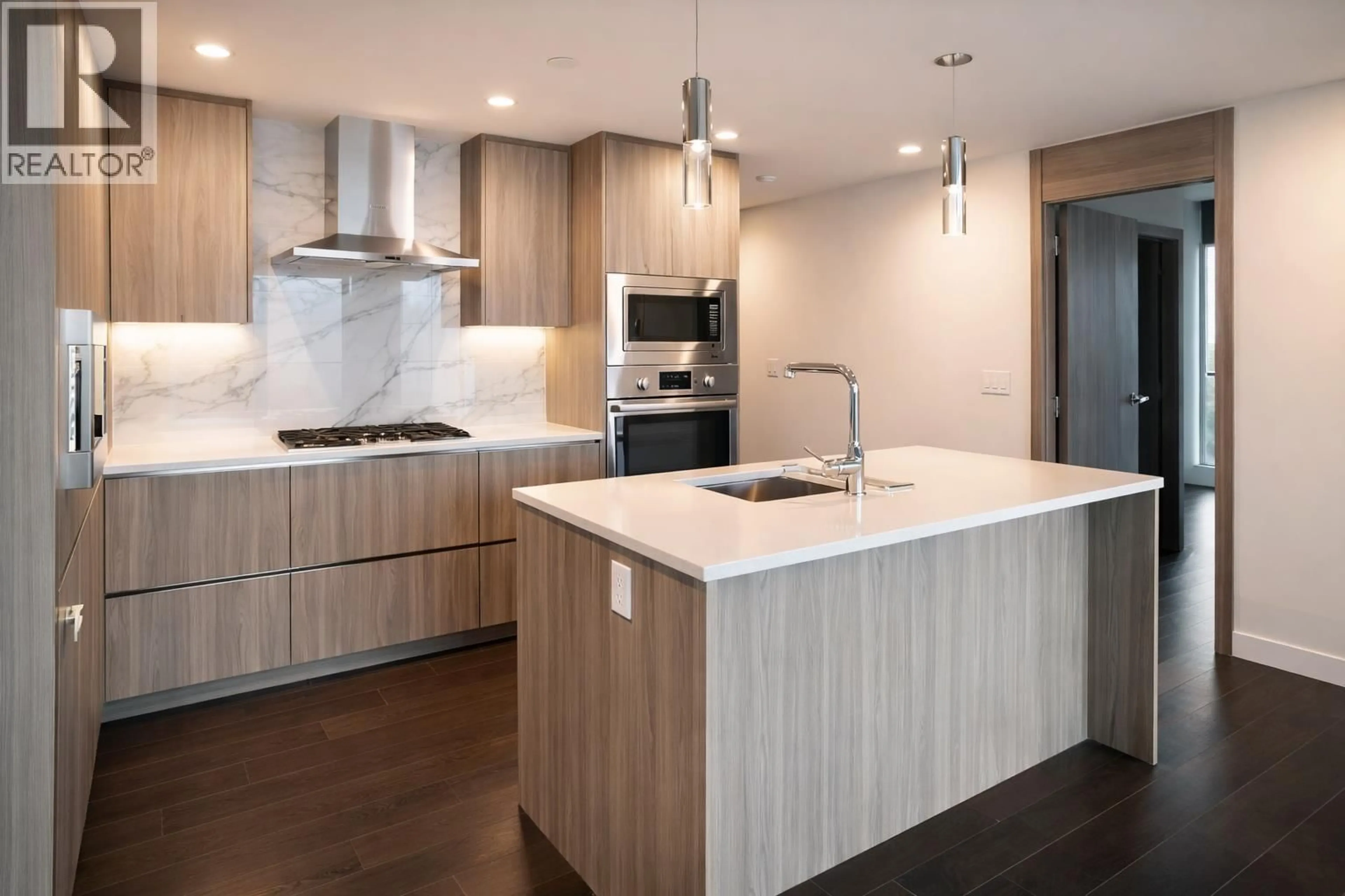 Contemporary kitchen, wood/laminate floor for 4307 - 4890 LOUGHEED HIGHWAY, Burnaby British Columbia V5C0N2