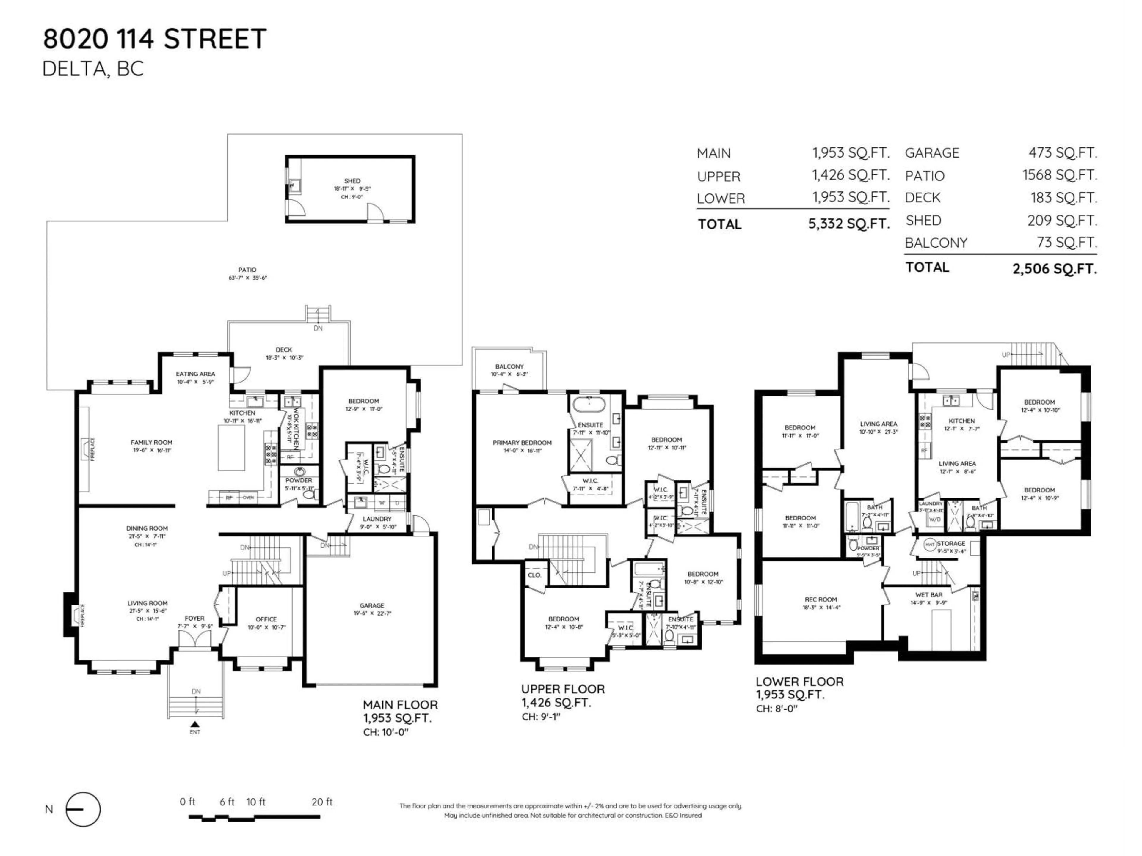 Floor plan for 8020 114 STREET, Delta British Columbia V4C5H6