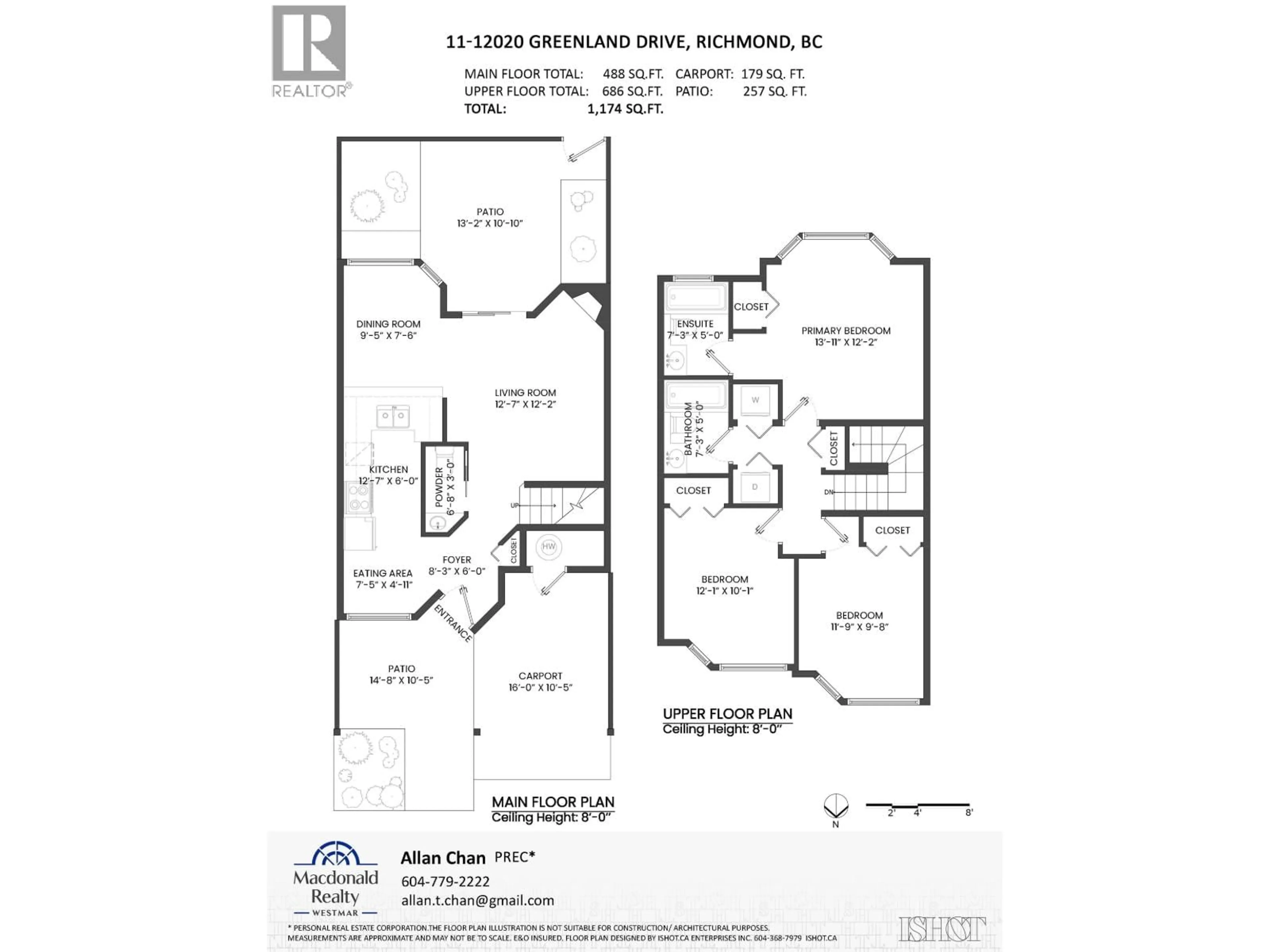 Floor plan for 11 - 12020 GREENLAND DRIVE, Richmond British Columbia V6V2M8