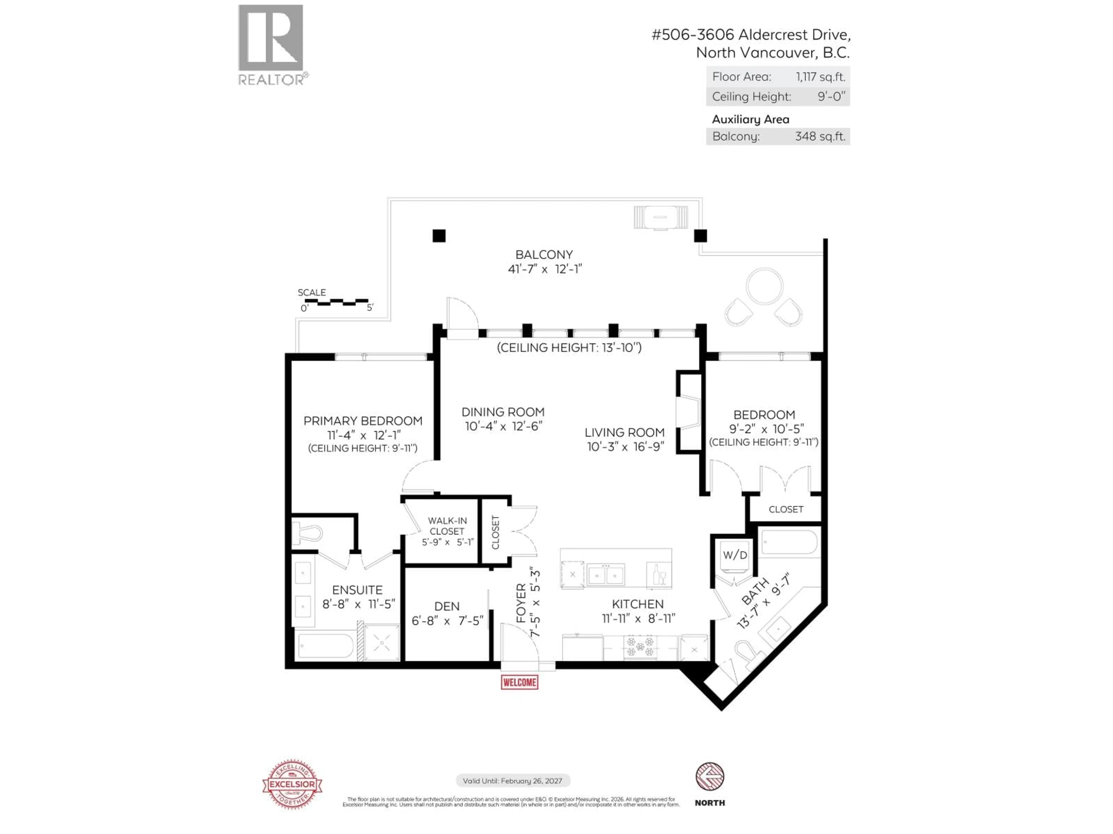 Floor plan for 506 - 3606 ALDERCREST DRIVE, North Vancouver British Columbia V7G0A3
