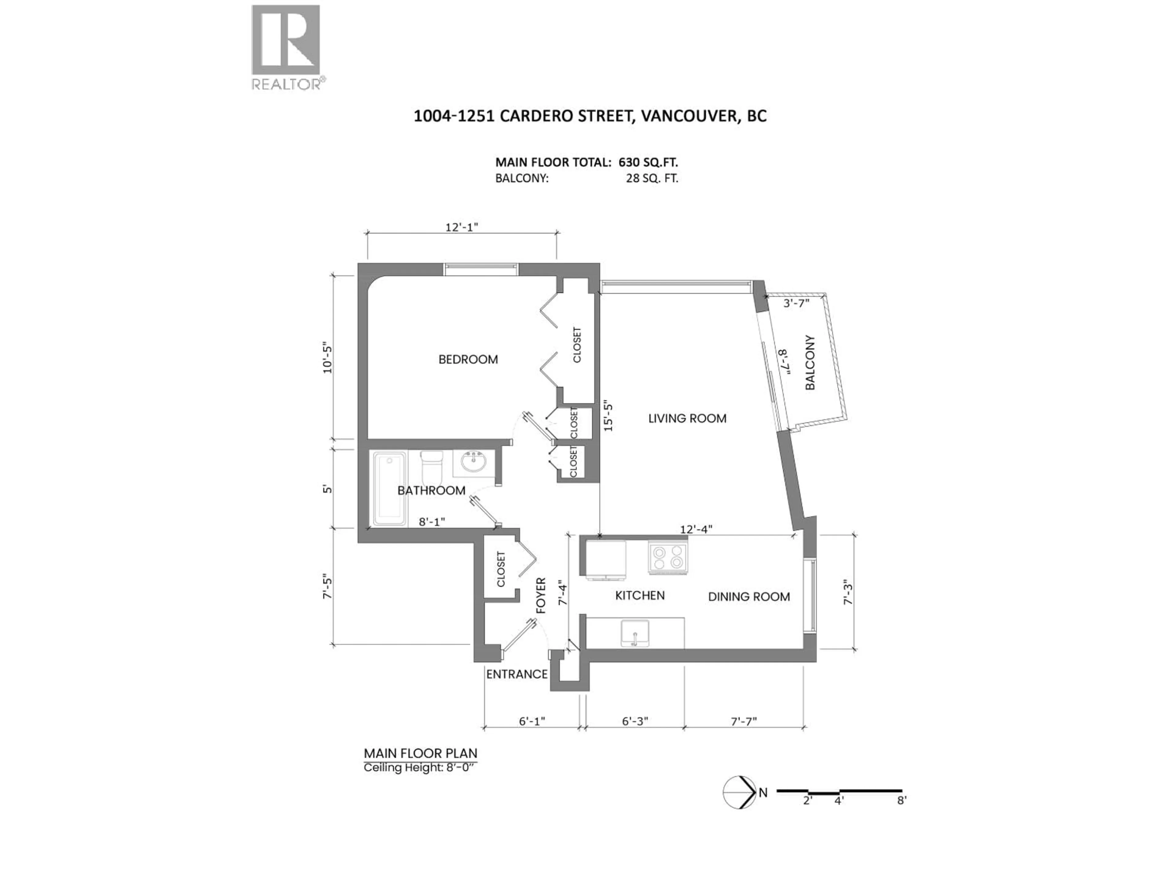 Floor plan for 1004 - 1251 CARDERO STREET, Vancouver British Columbia V6G2H9