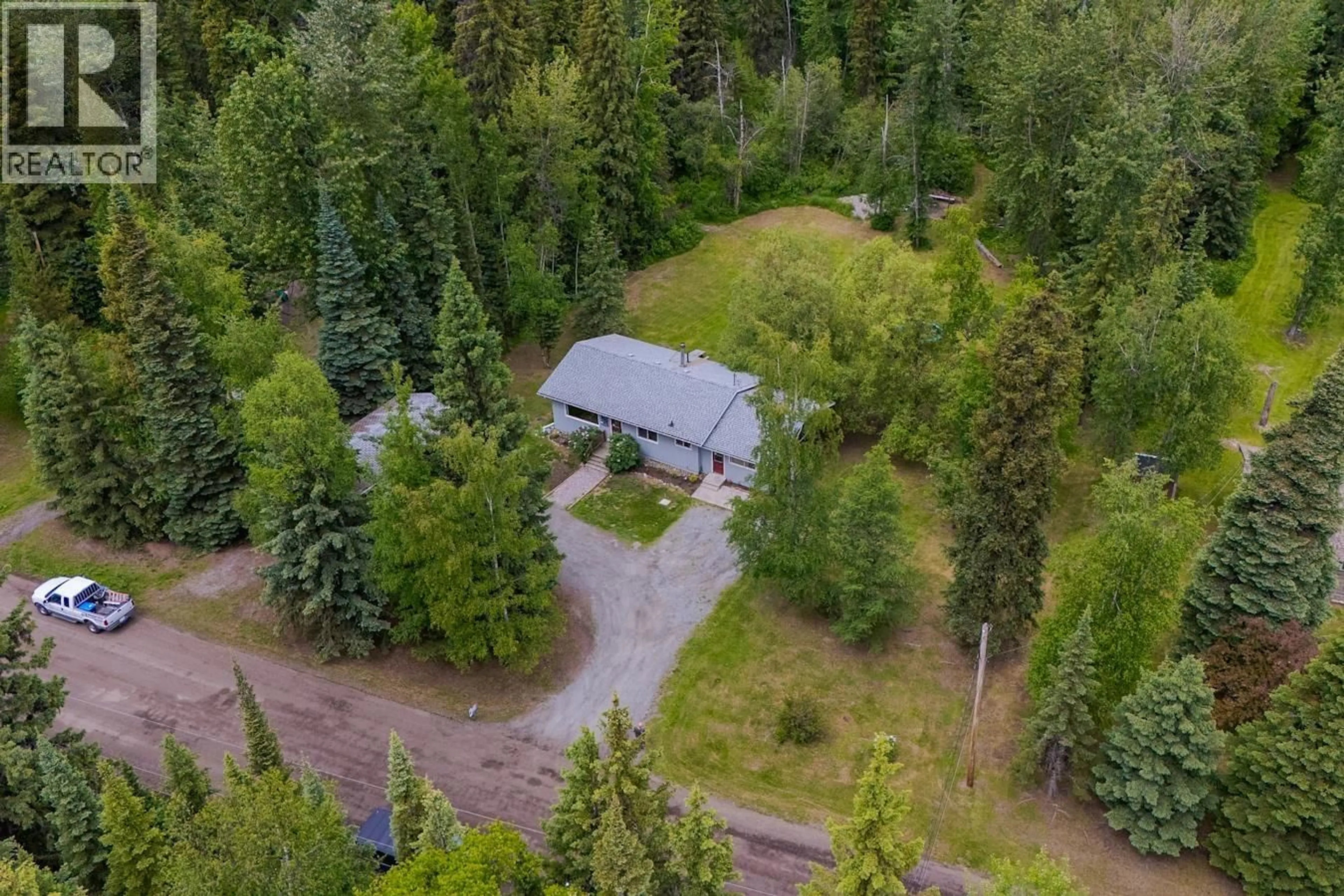 A pic from outside/outdoor area/front of a property/back of a property/a pic from drone, forest/trees view for 9744 HALDI ROAD, Prince George British Columbia V2N6J5