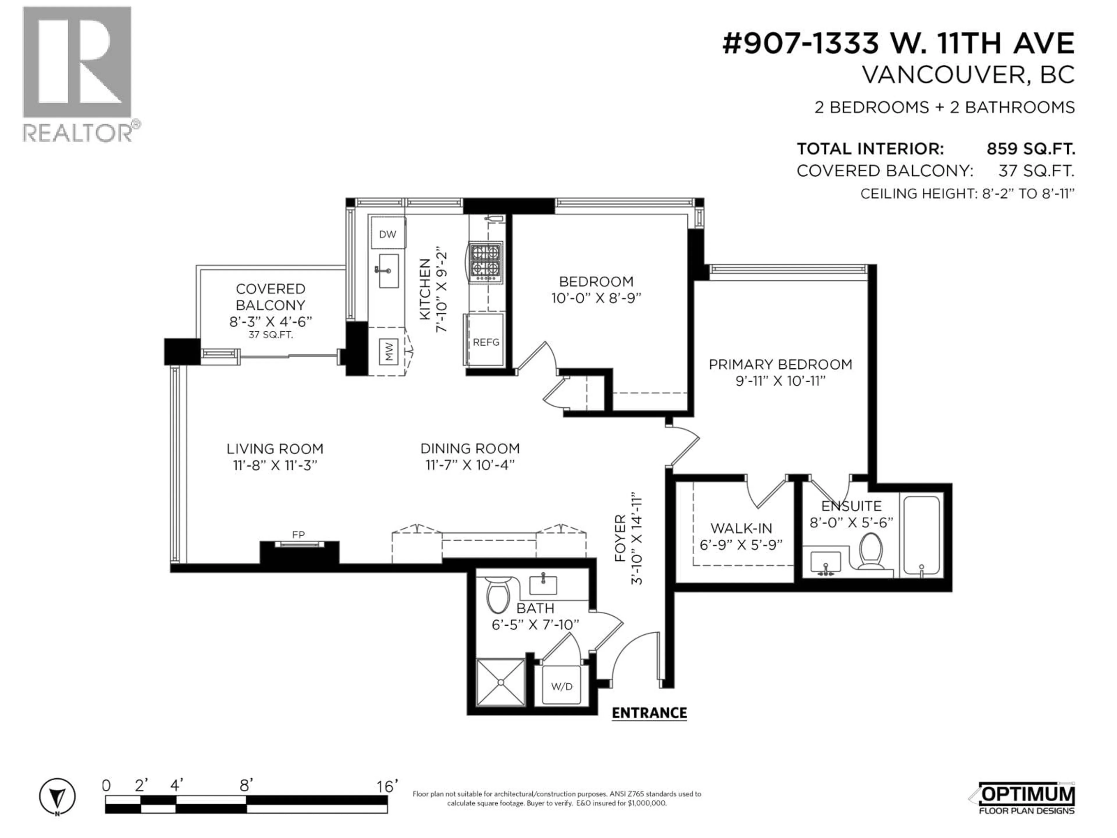 Floor plan for 907 - 1333 11TH AVENUE, Vancouver British Columbia V6H0A4