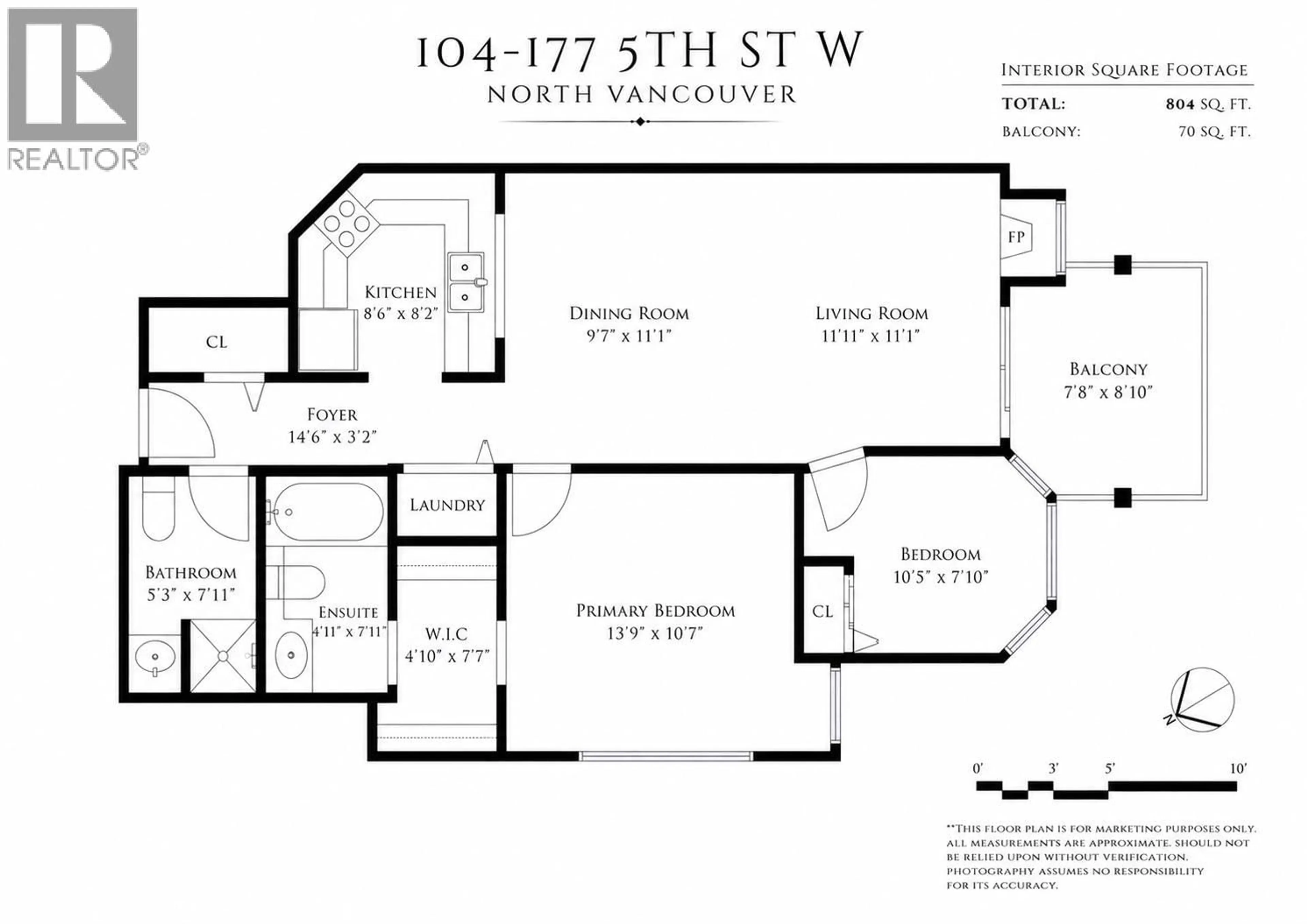 Floor plan for 104 - 177 5TH STREET, North Vancouver British Columbia V7M1J6