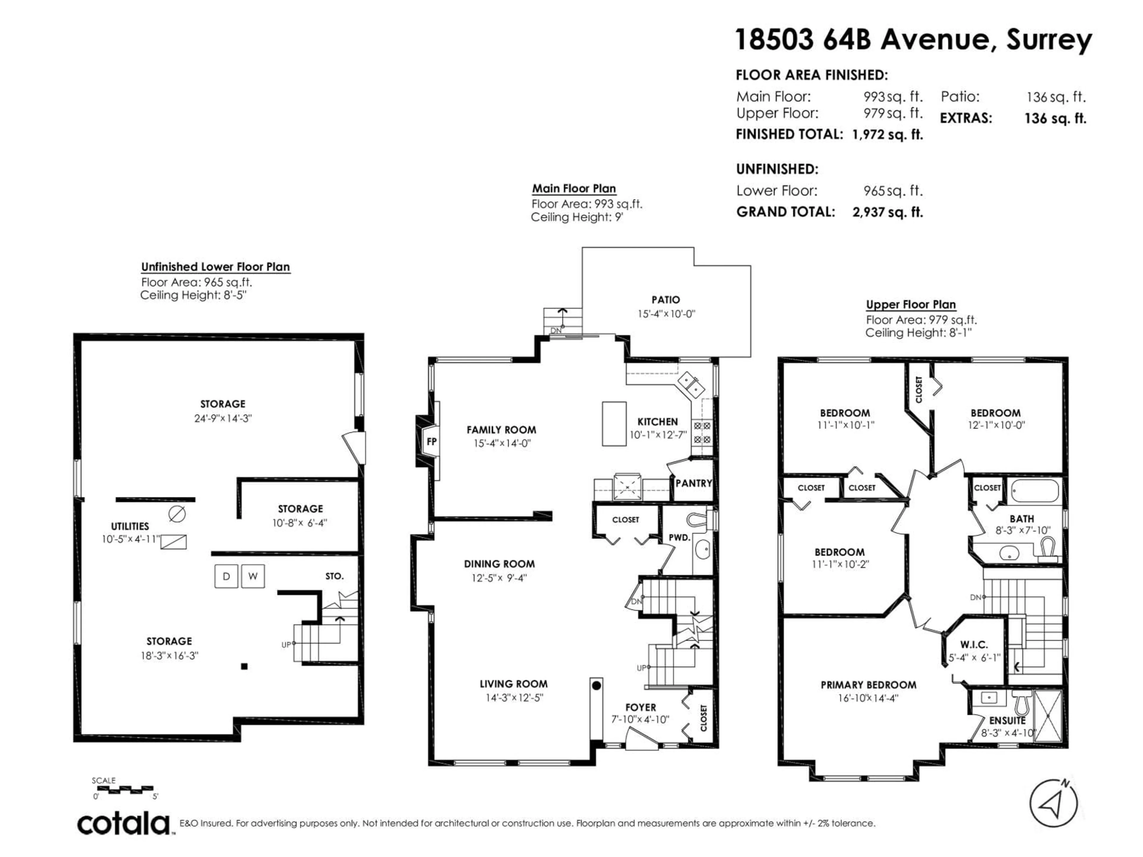Floor plan for 18503 64B AVENUE, Surrey British Columbia V3S8S8