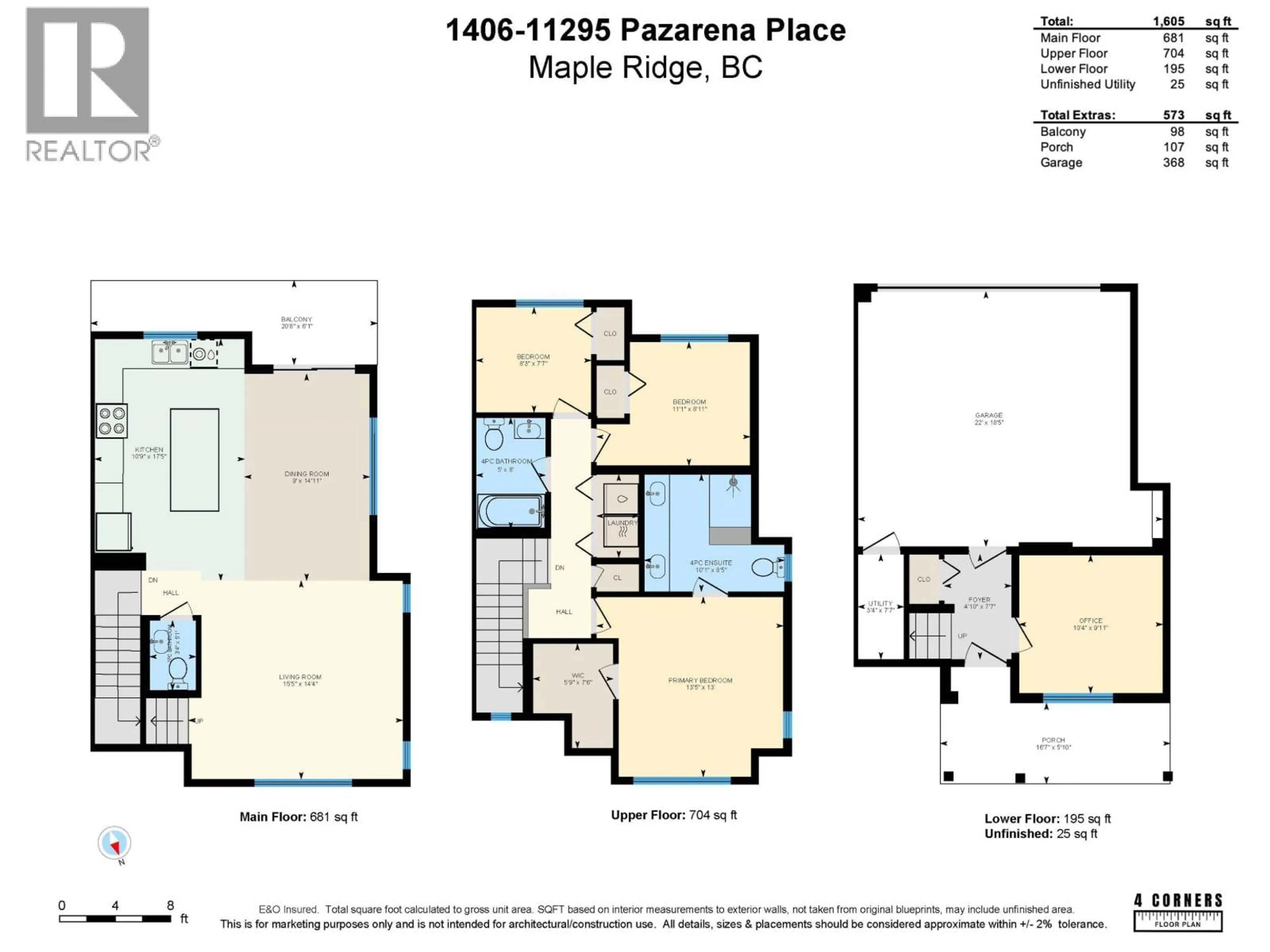 Floor plan for 1406 - 11295 PAZARENA PLACE, Maple Ridge British Columbia V2X4K9