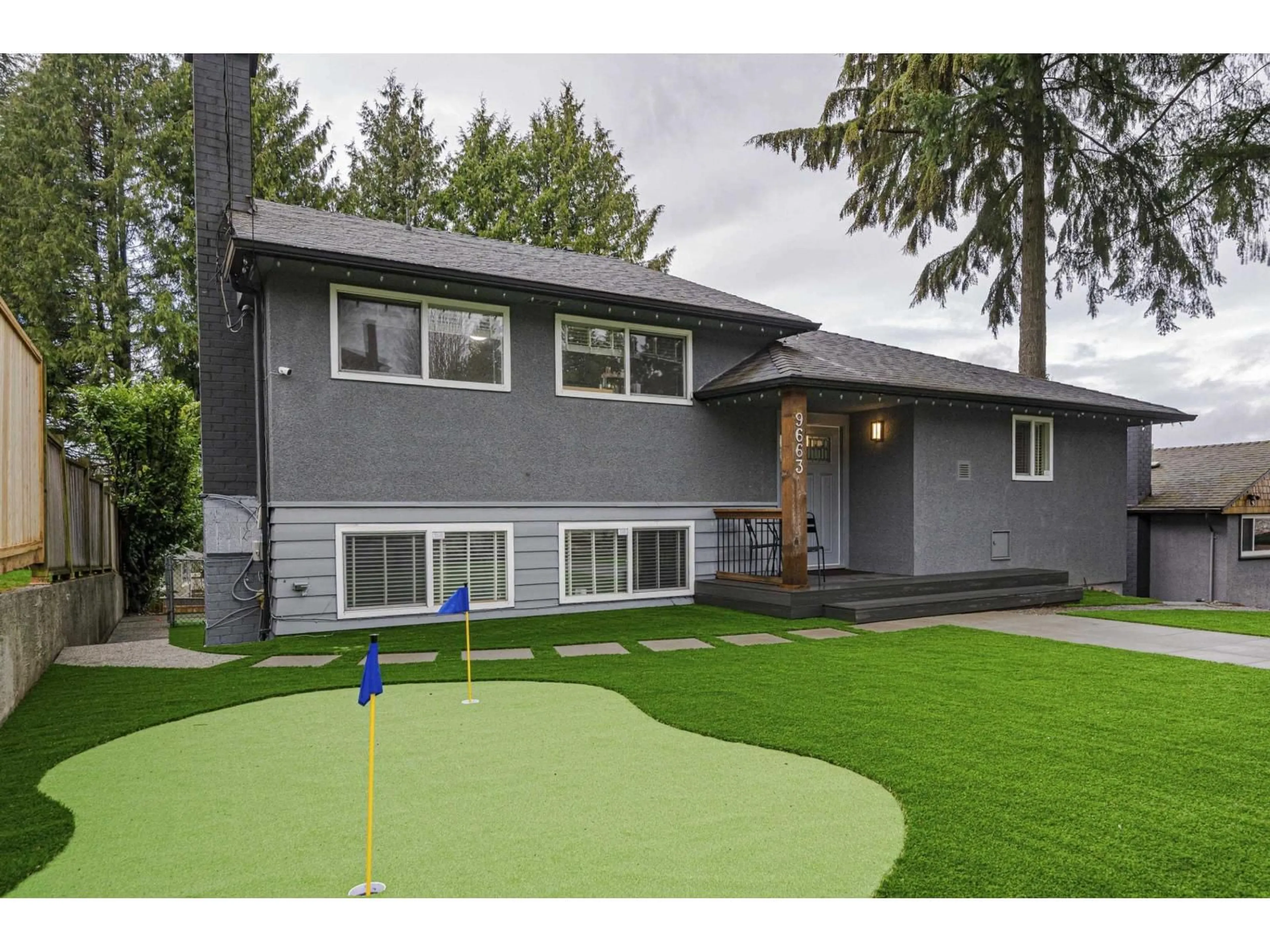 Home with vinyl exterior material, street for 9663 TOWNLINE DIVERSION ROAD, Surrey British Columbia V3V2T1